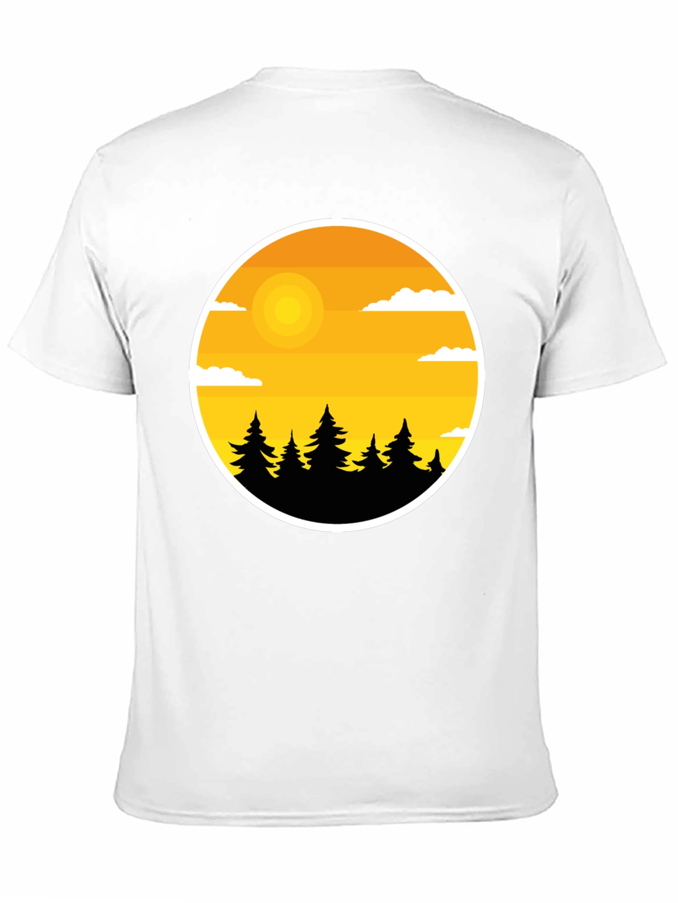 Nature Landscape Graphic Tee - Black Cotton Blend