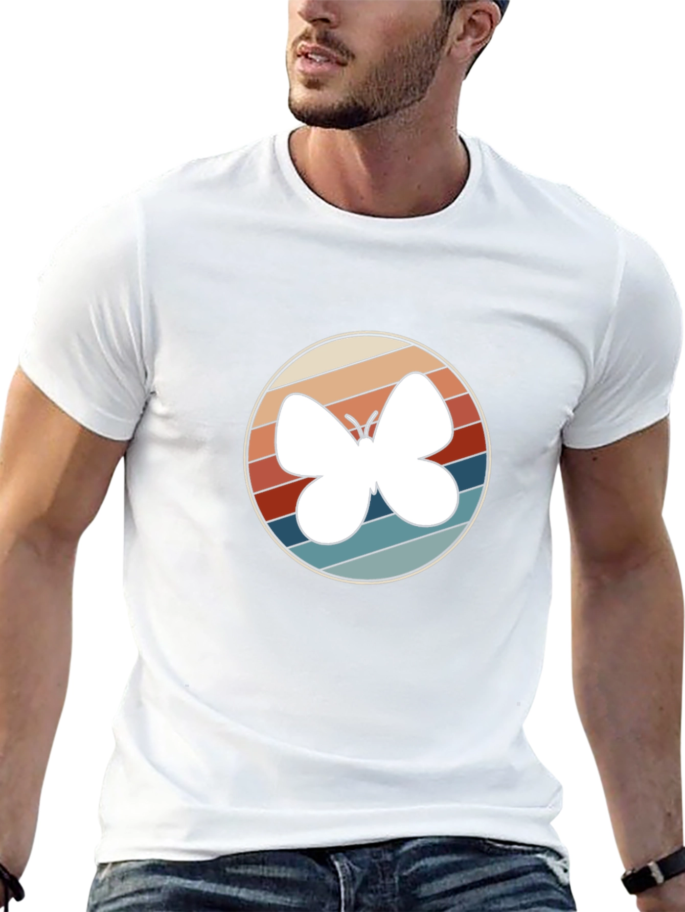 Retro Butterfly Graphic Tee - Stylish Comfort