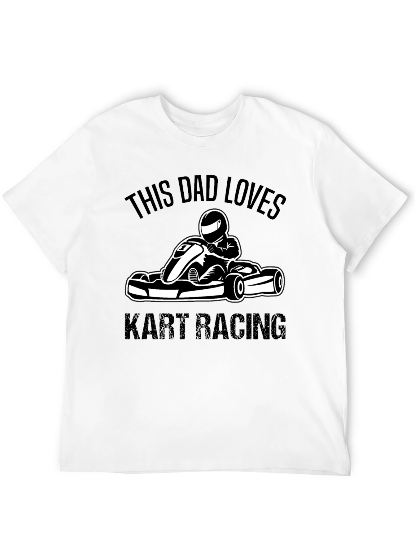 Dad Loves Kart Racing Black T-Shirt