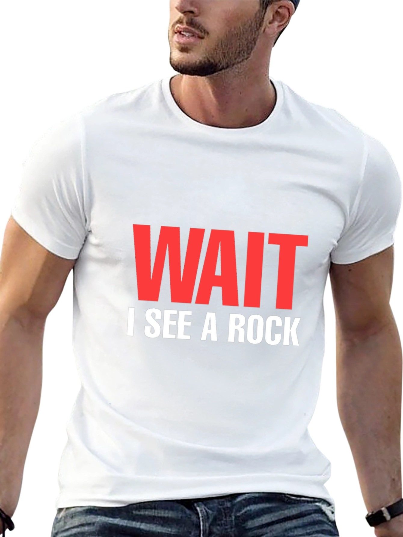 Funny Wait I See A Rock Black T-Shirt
