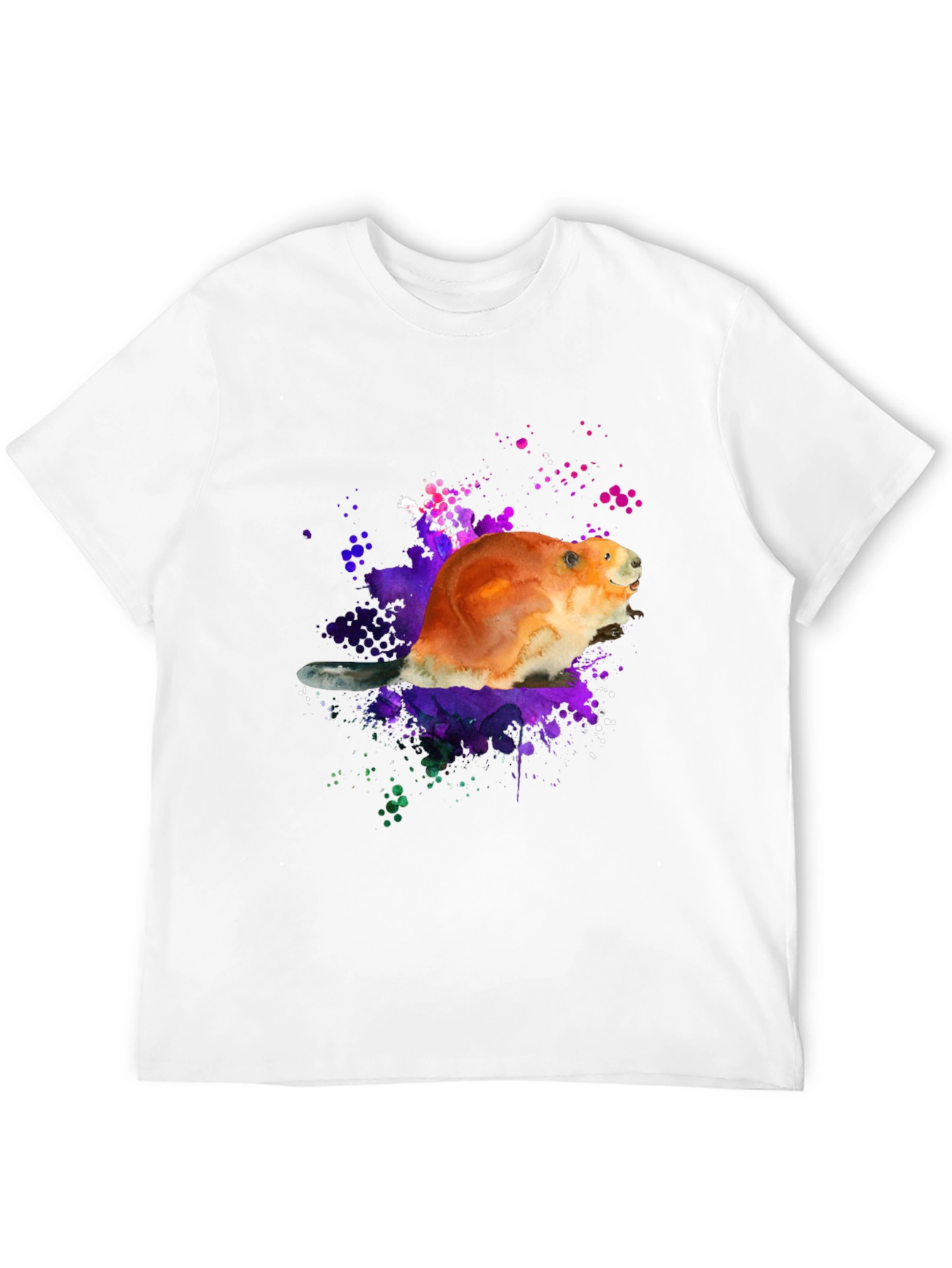 Beaver Watercolor Graphic T-Shirt