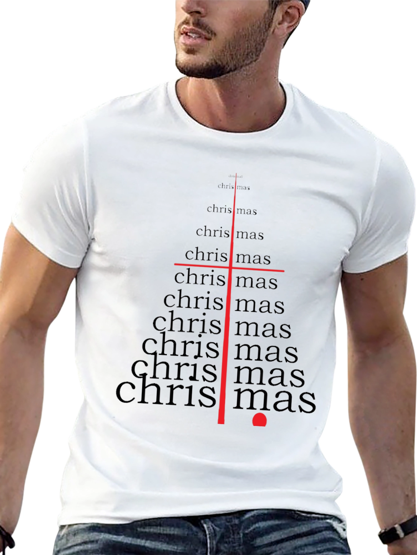 Christmas Tree T-Shirt - Word Art Holiday Tee