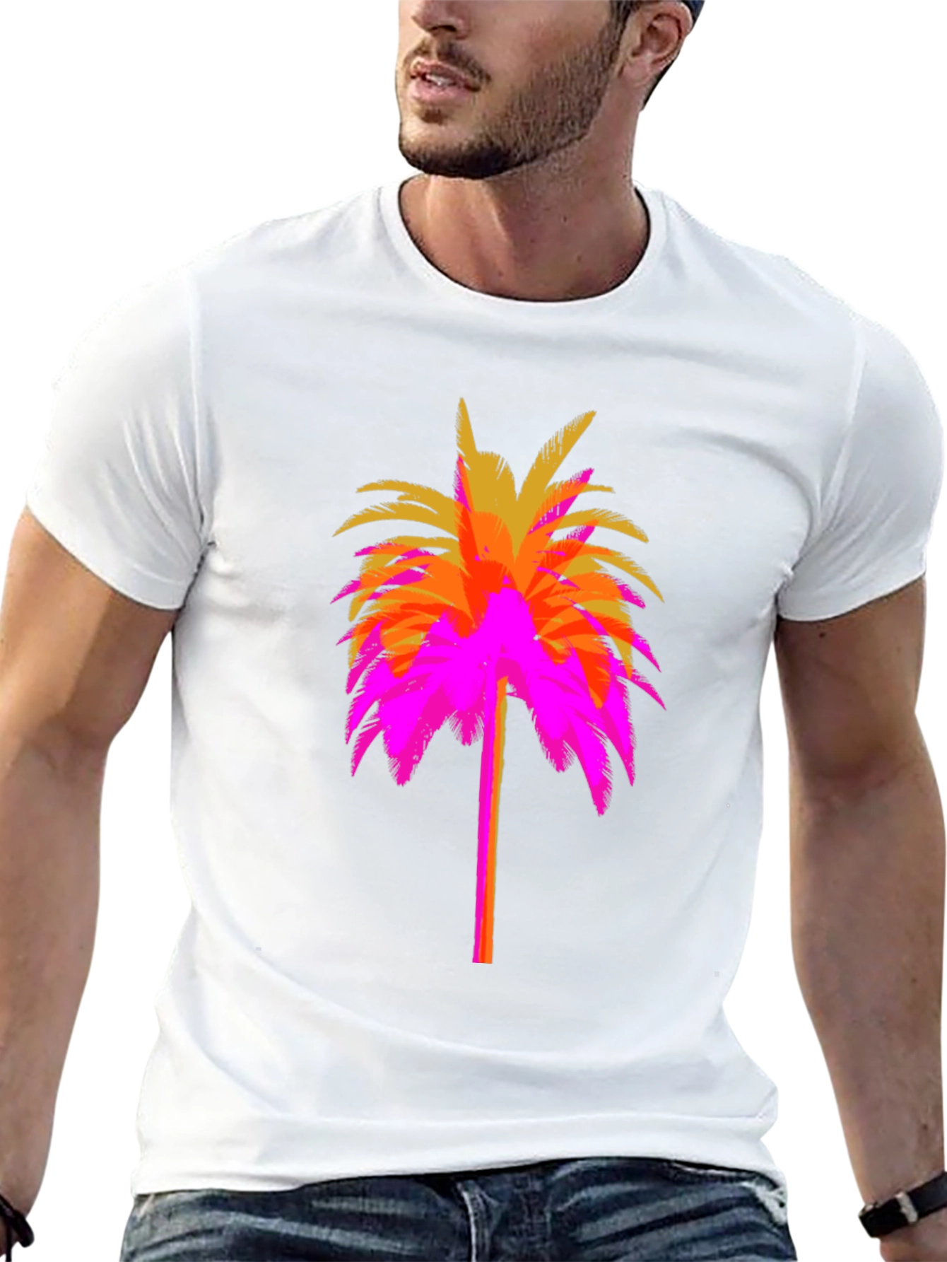 Vibrant Palm Tree Graphic Tee