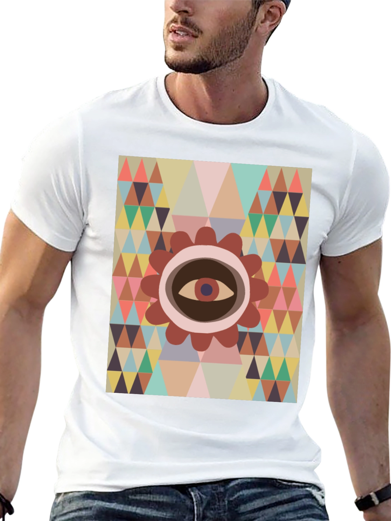 Eye Geometric T-Shirt - Modern Graphic Tee