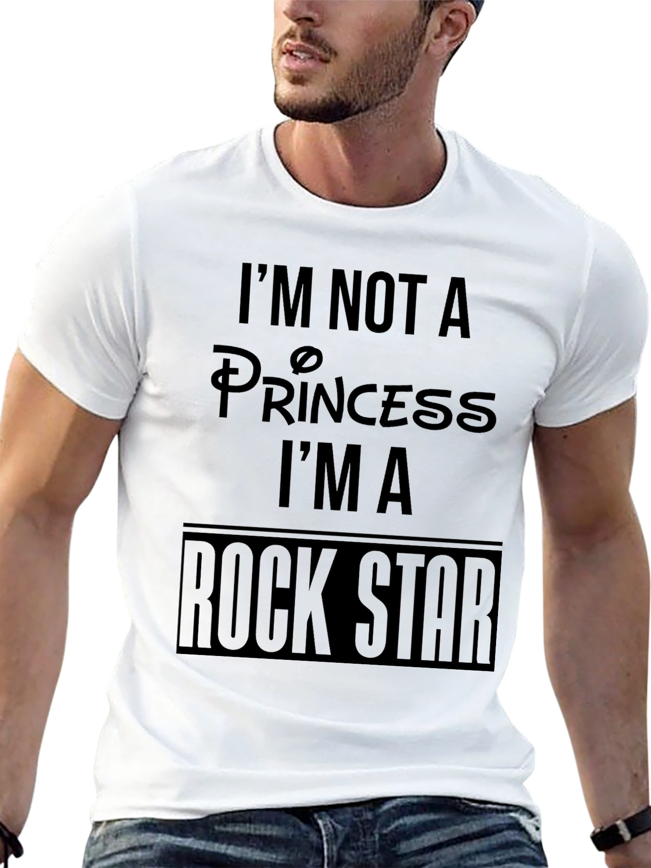 Im Not A Princess Rock Star Mens Black T-Shirt