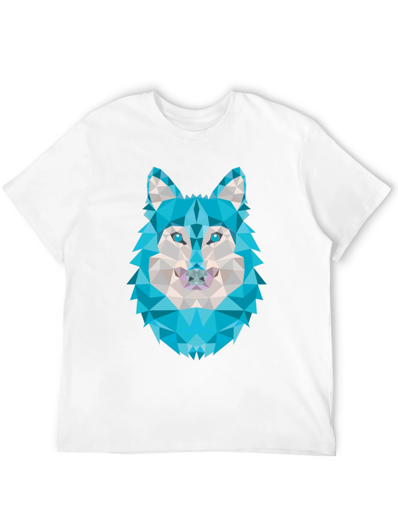 Geometric Wolf Graphic Tee - Black