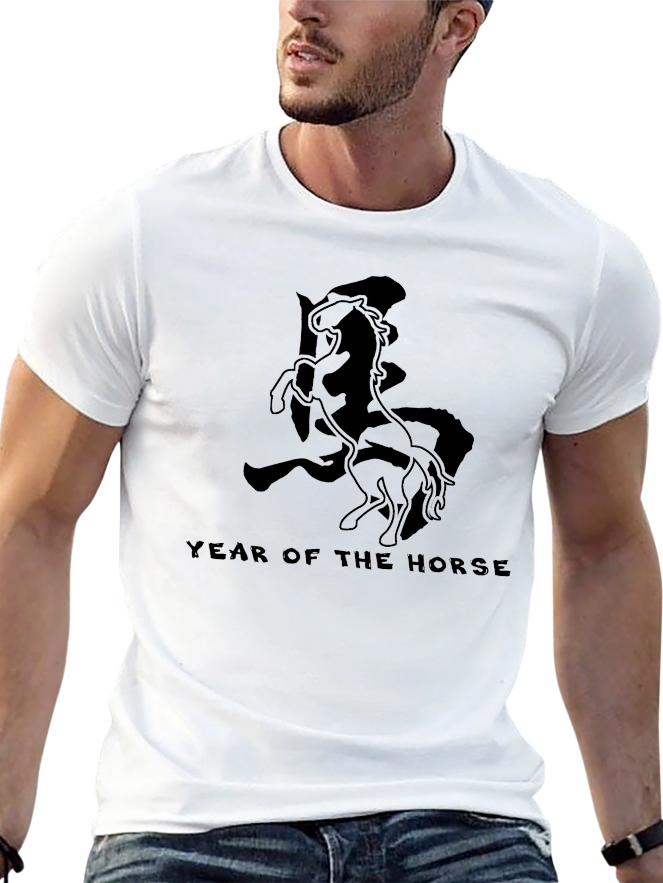 Year of the Horse Graphic Black T-Shirt
