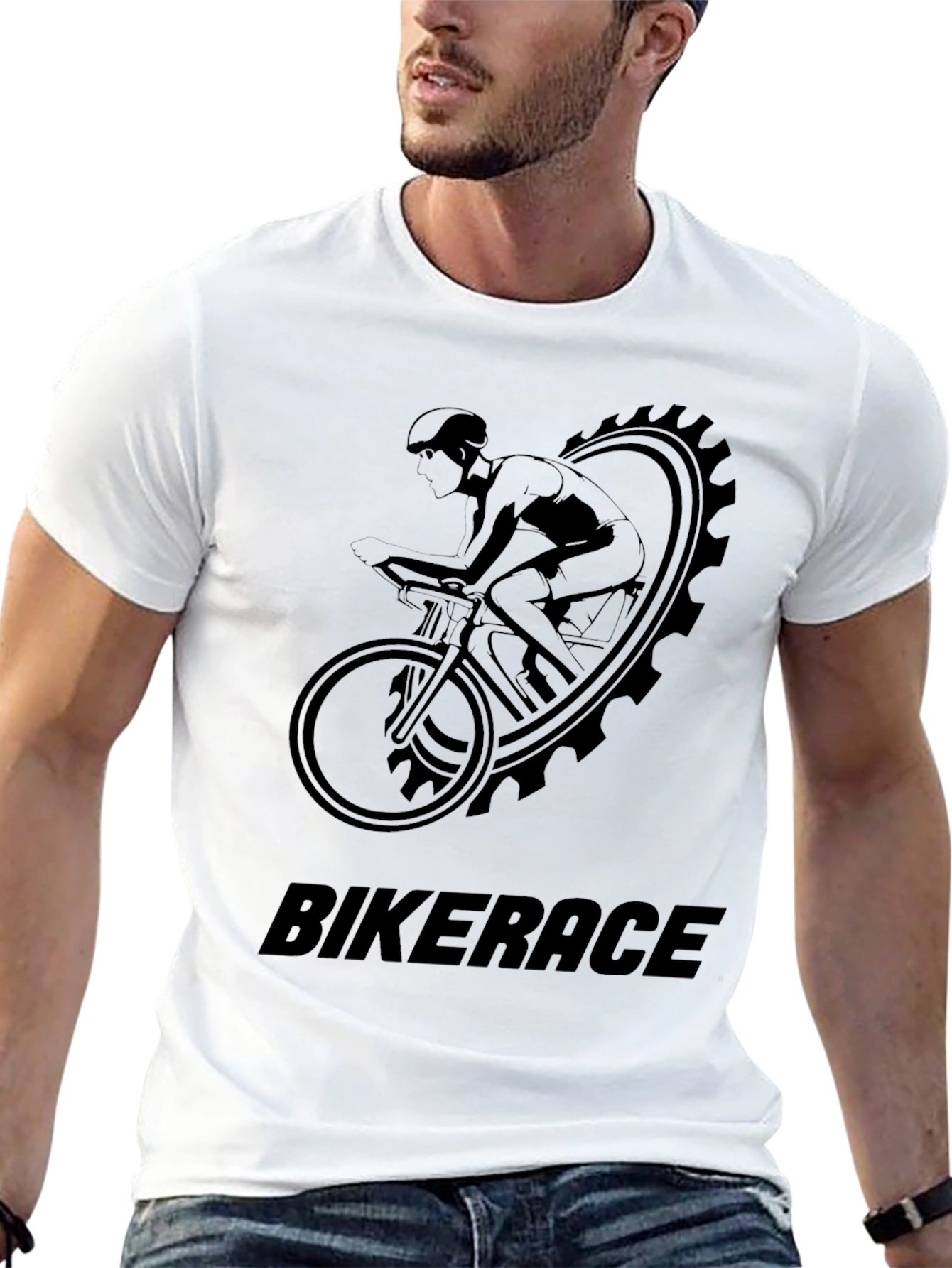 Bike Race T-Shirt - Black Cycling Design Tee