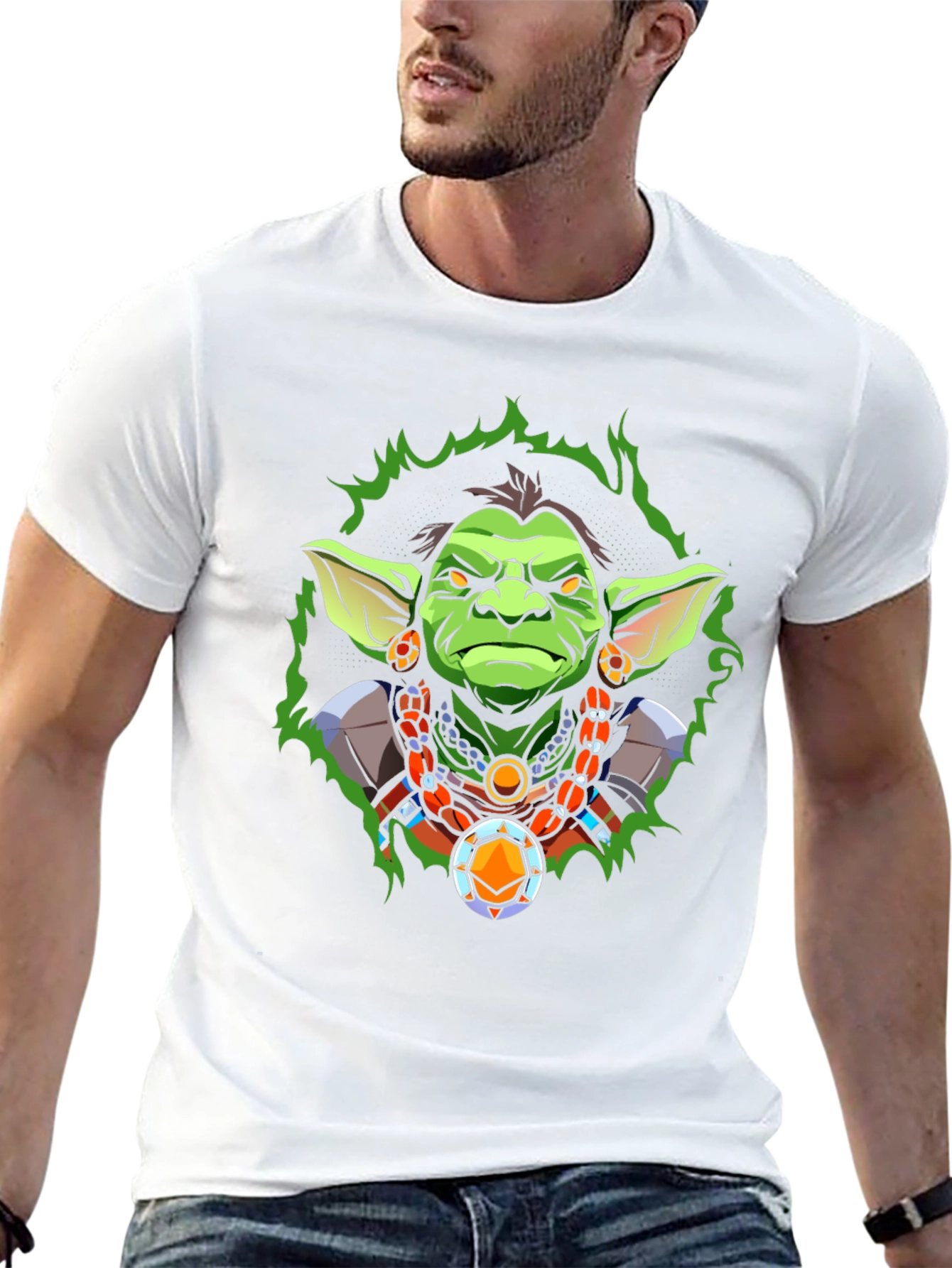 Fantasy Cartoon Character Graphic Tee - Black