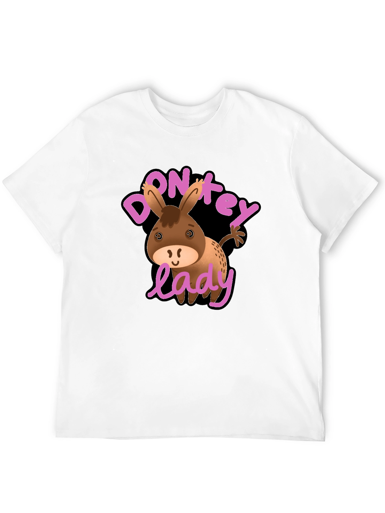 Donkey Lady Graphic T-Shirt Novelty Humor Tee