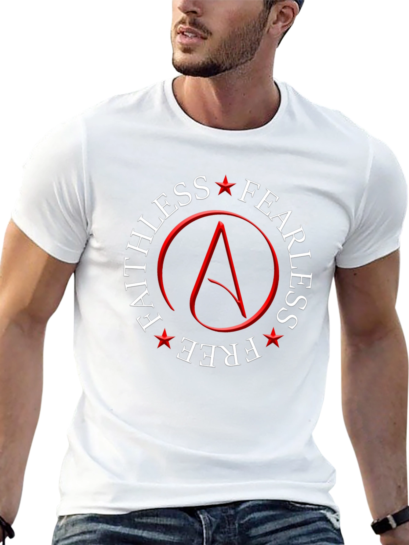 Faithless Fearless Free Atheist Symbol T-Shirt
