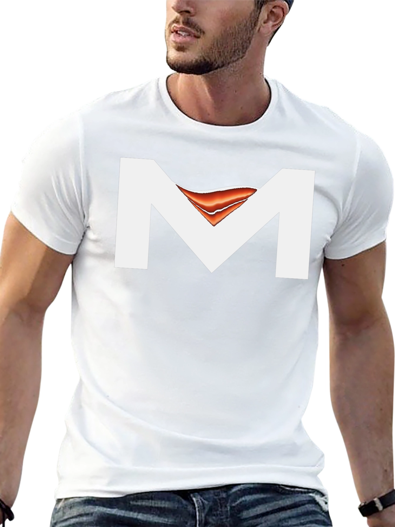 Black T-Shirt with Abstract M Design