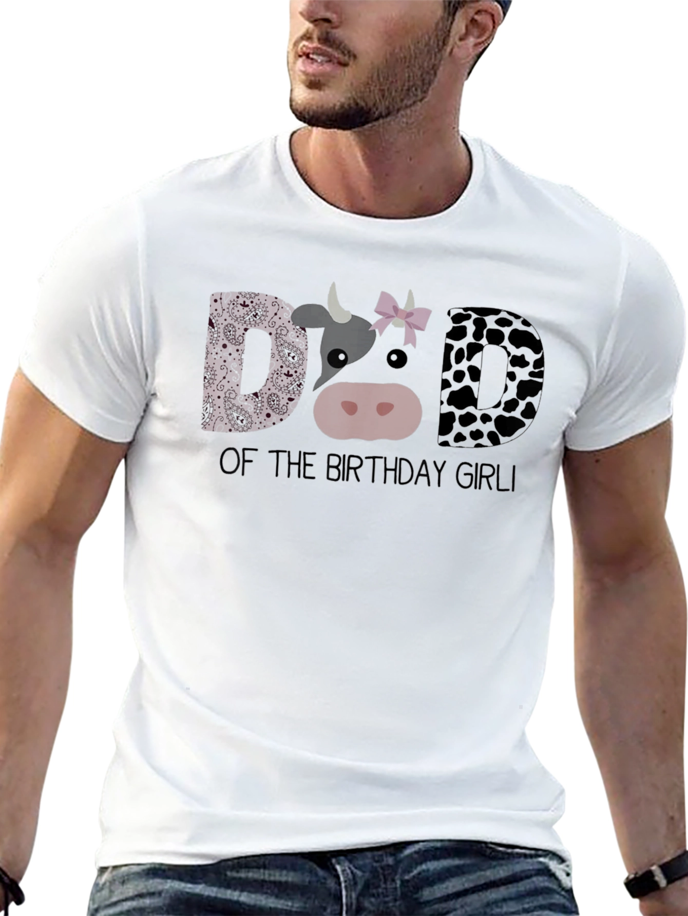 Dad of the Birthday Girl Cow T-Shirt