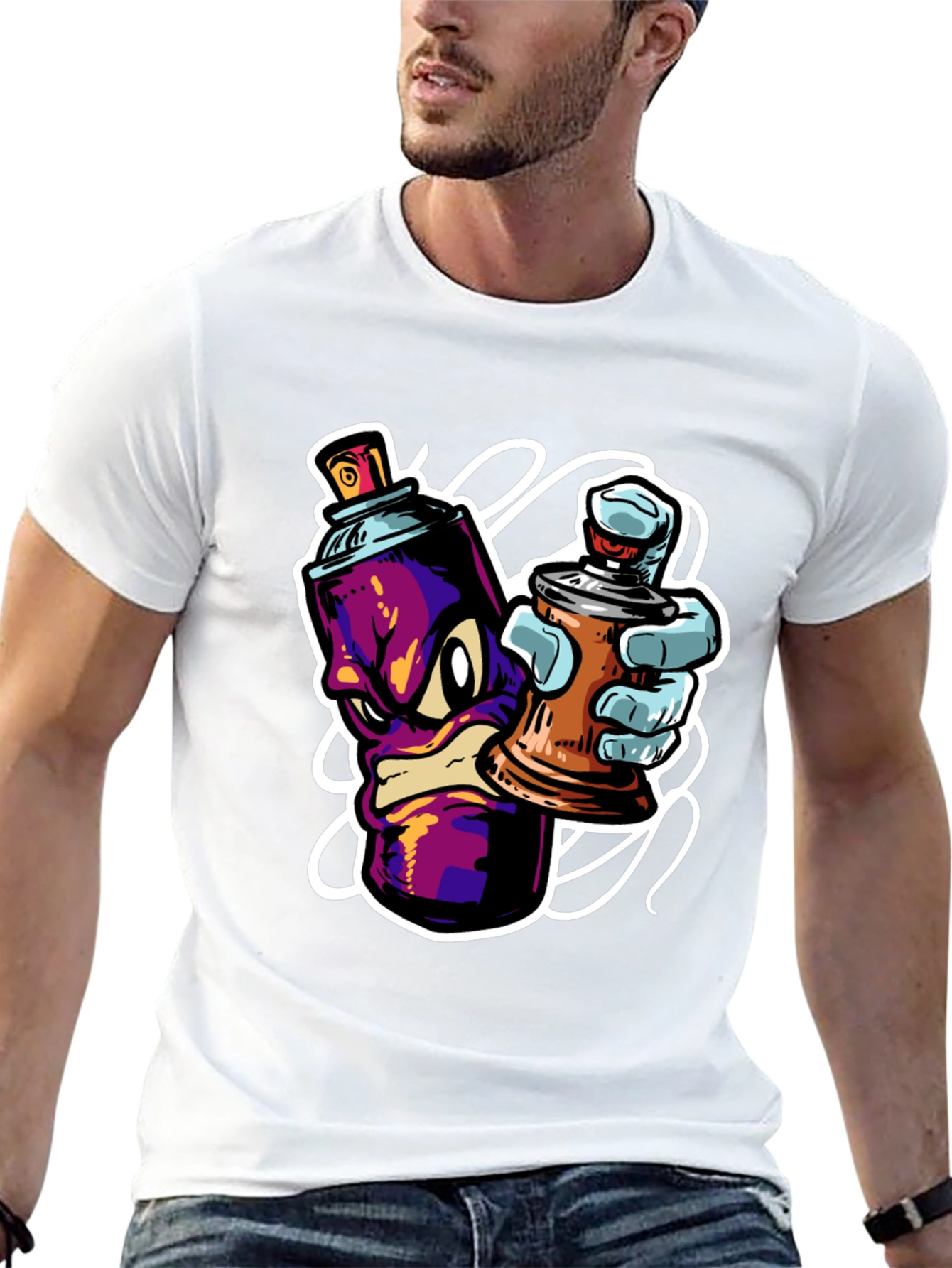 Graffiti Spray Can Graphic T-Shirt - Urban Streetwear