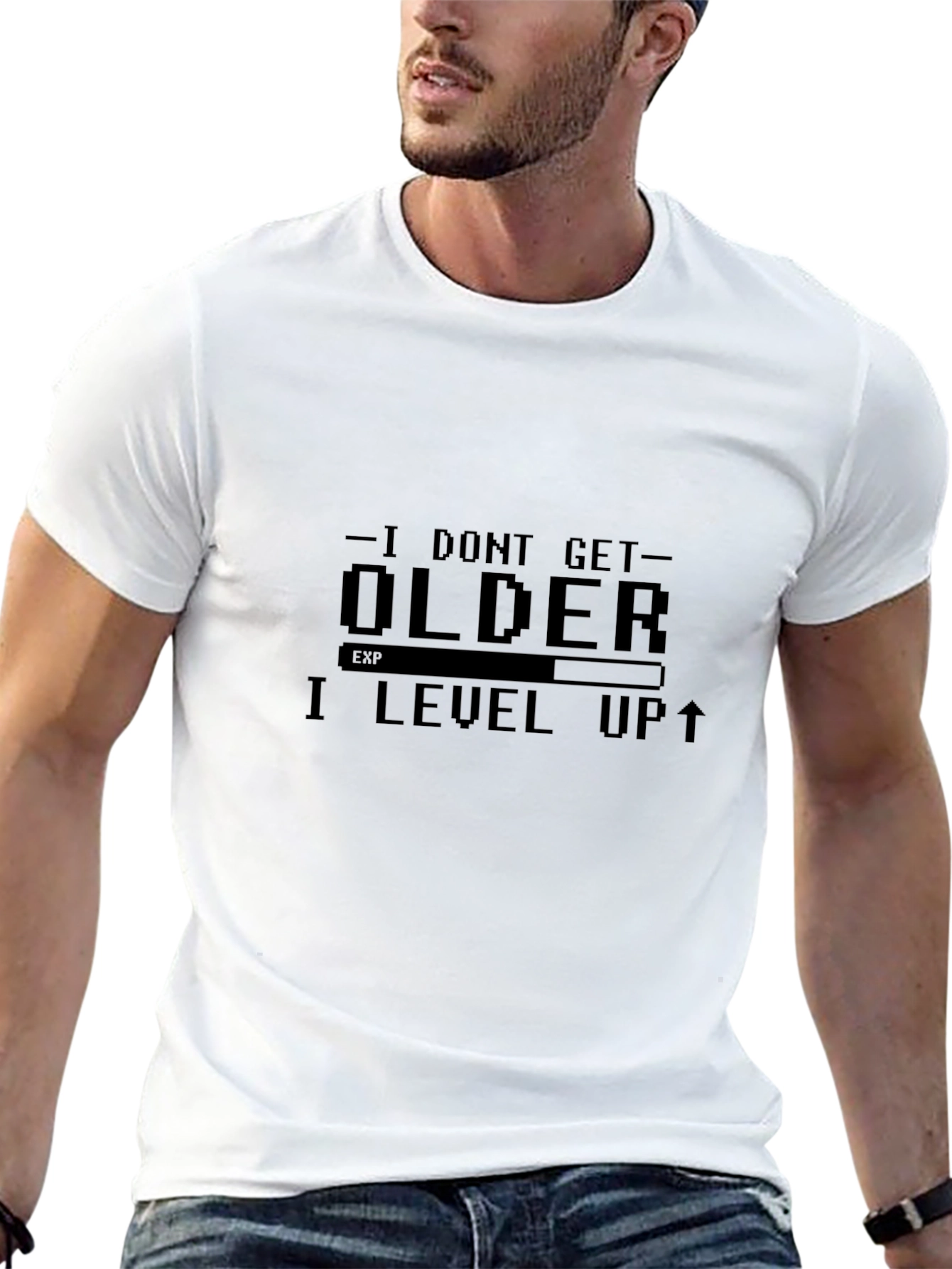 I Level Up T-Shirt - Gamer Style Black Tee
