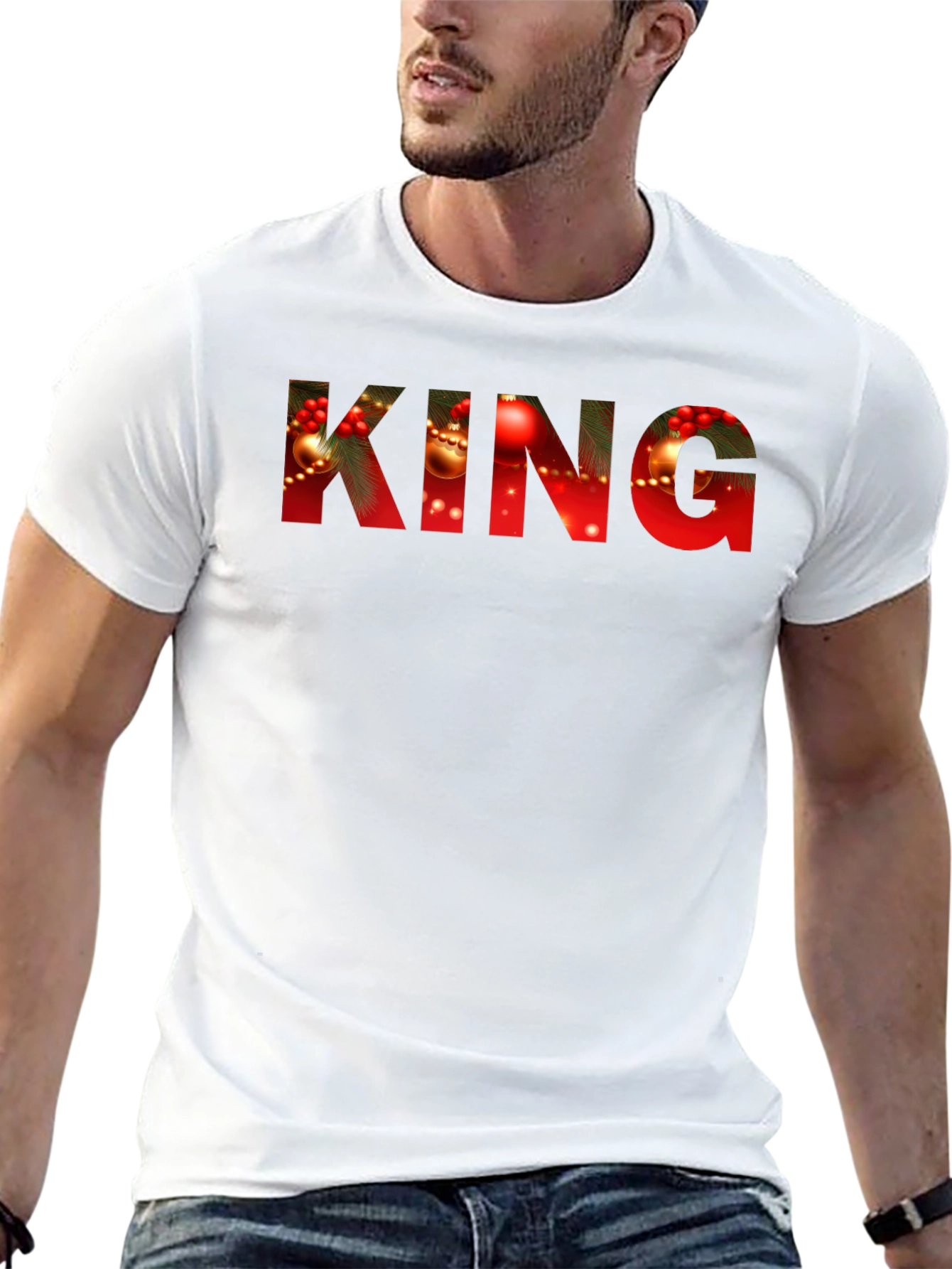 Christmas King Graphic Tee - Holiday Season Apparel