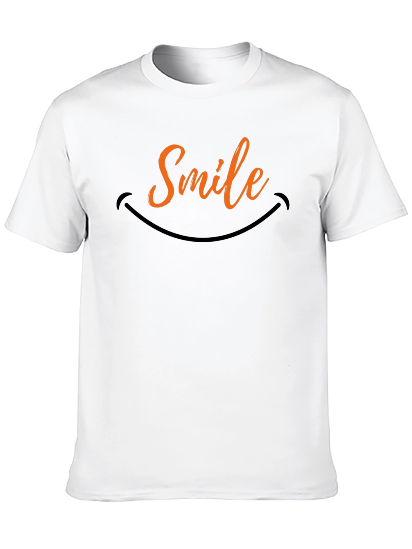 Smile Graphic T-Shirt - Black Crew Neck Tee
