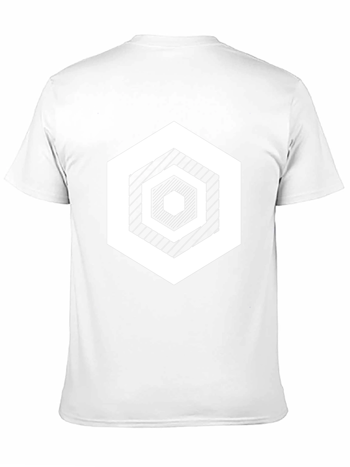 Geometric Hexagon Graphic Print Black T-Shirt