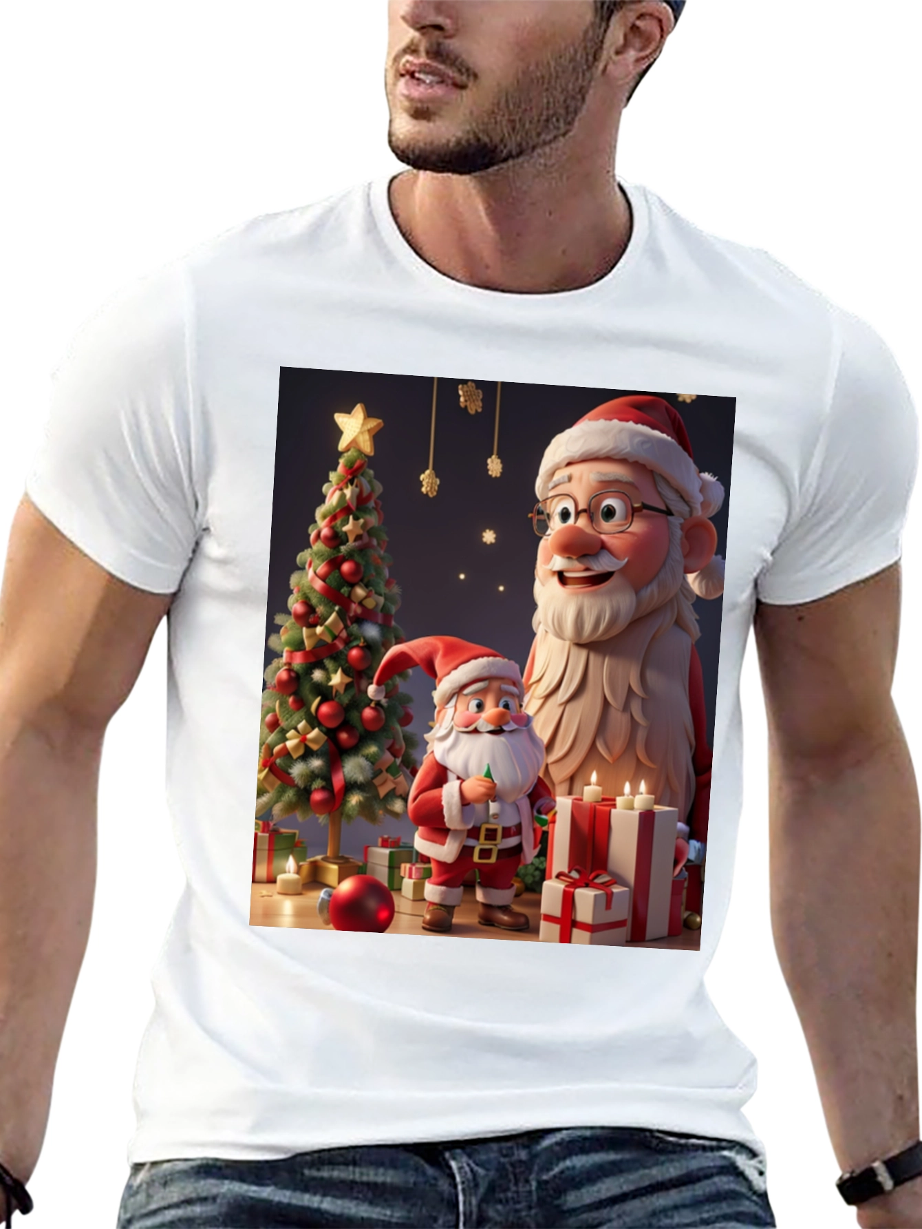 Festive Santa T-Shirt - Christmas Cheer
