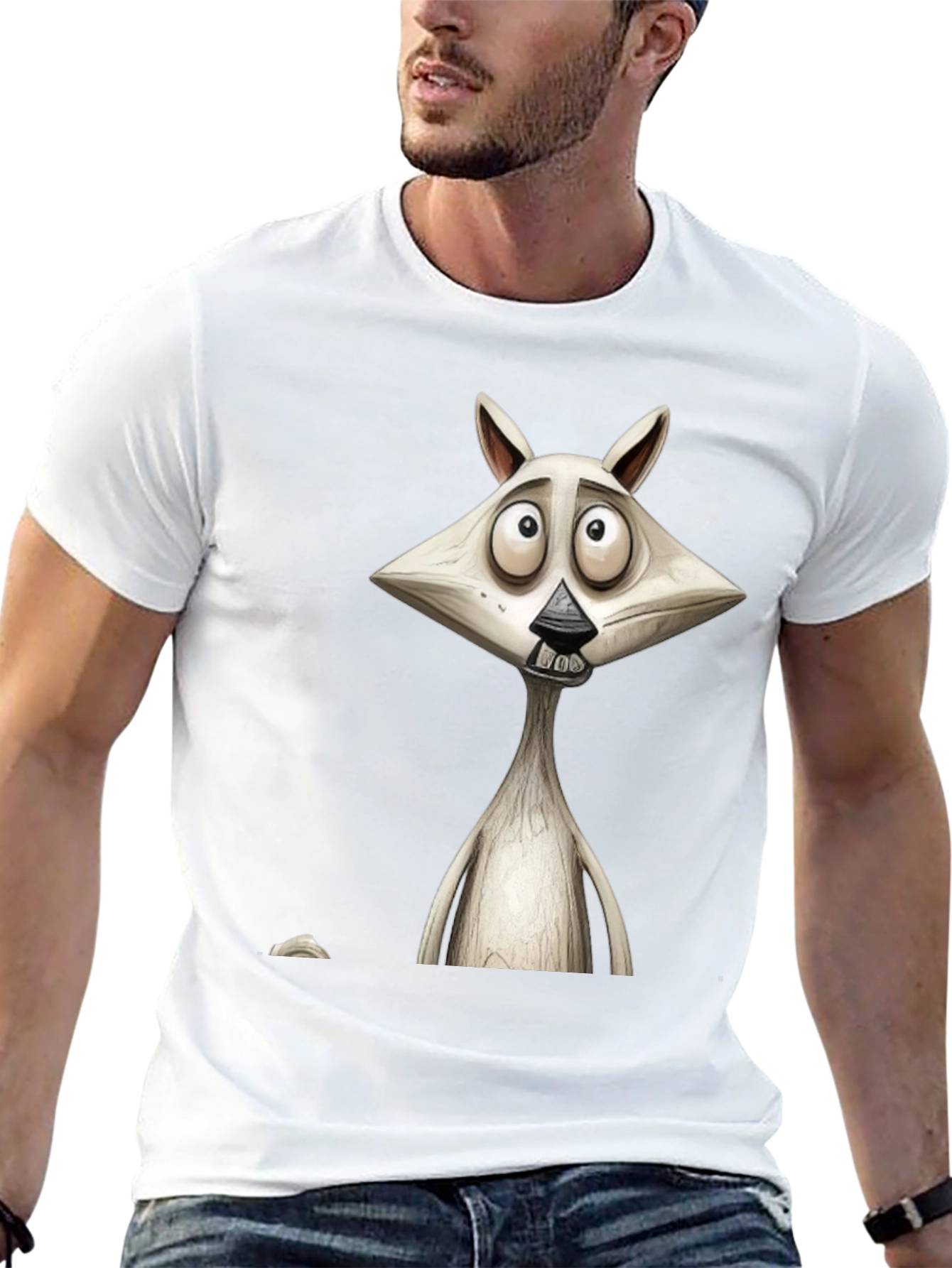 Cartoon Character Graphic Print Mens Black T-Shirt