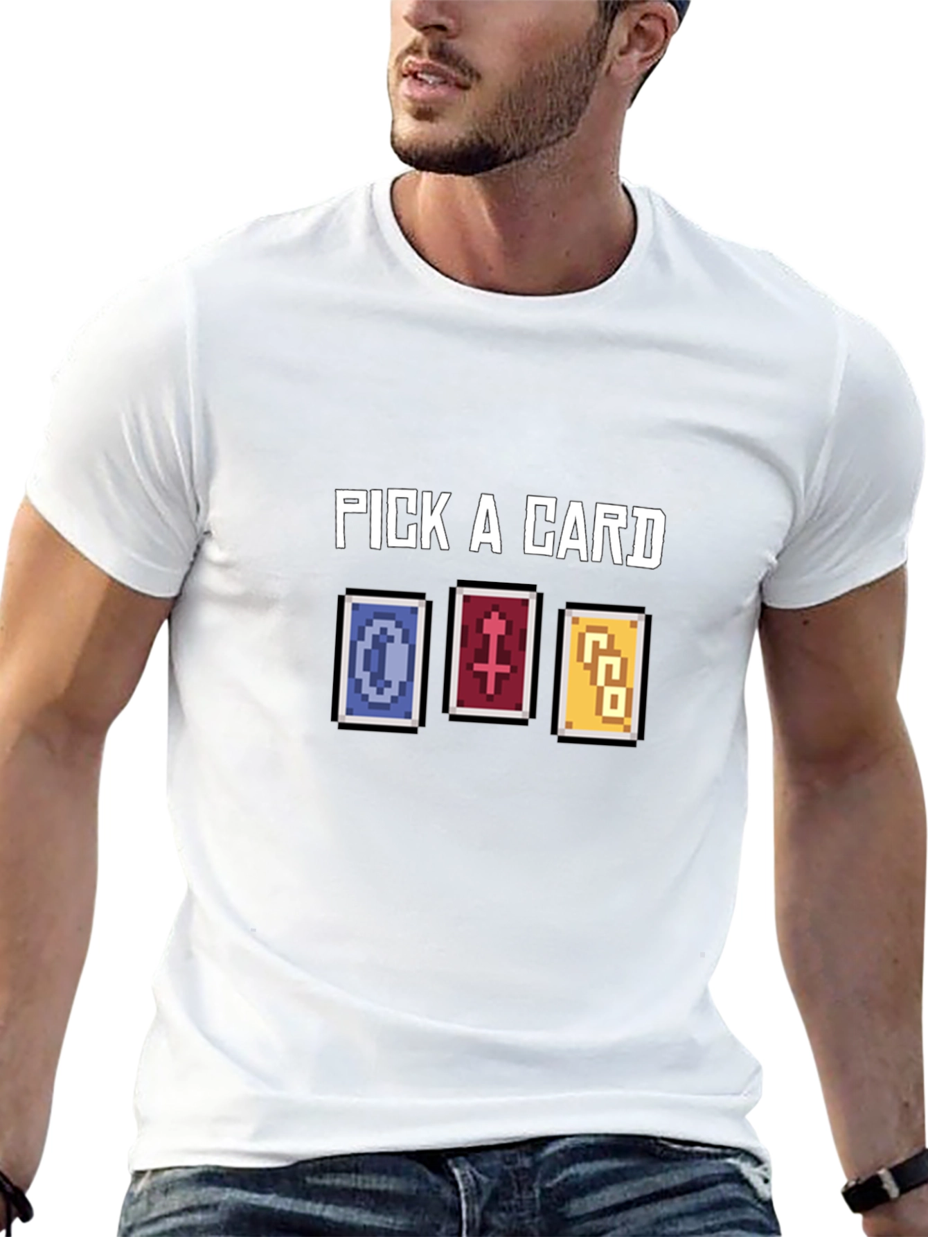 Pick A Card Graphic Tee - Black Cotton T-Shirt