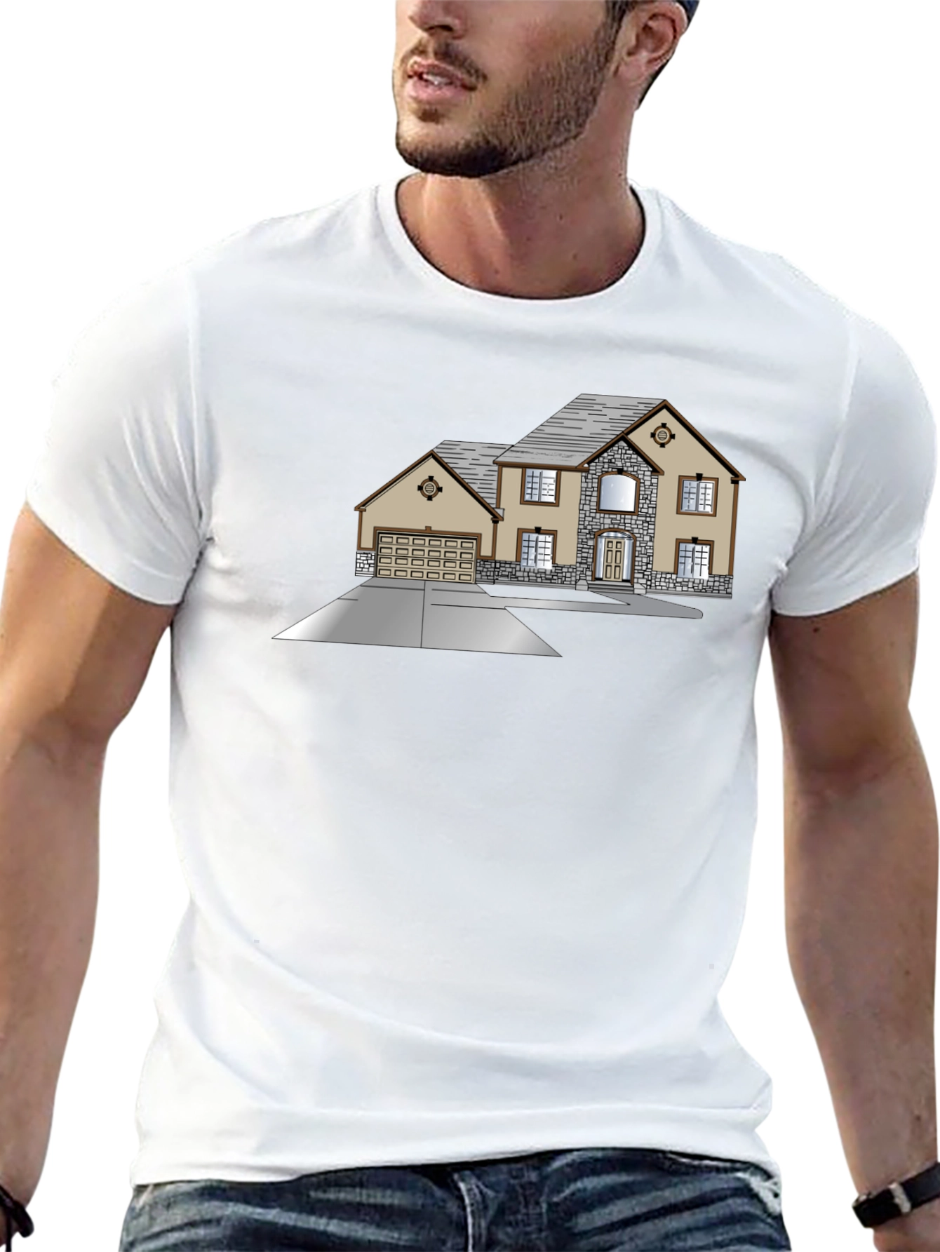 Modern House Graphic T-Shirt - Classic Black Tee