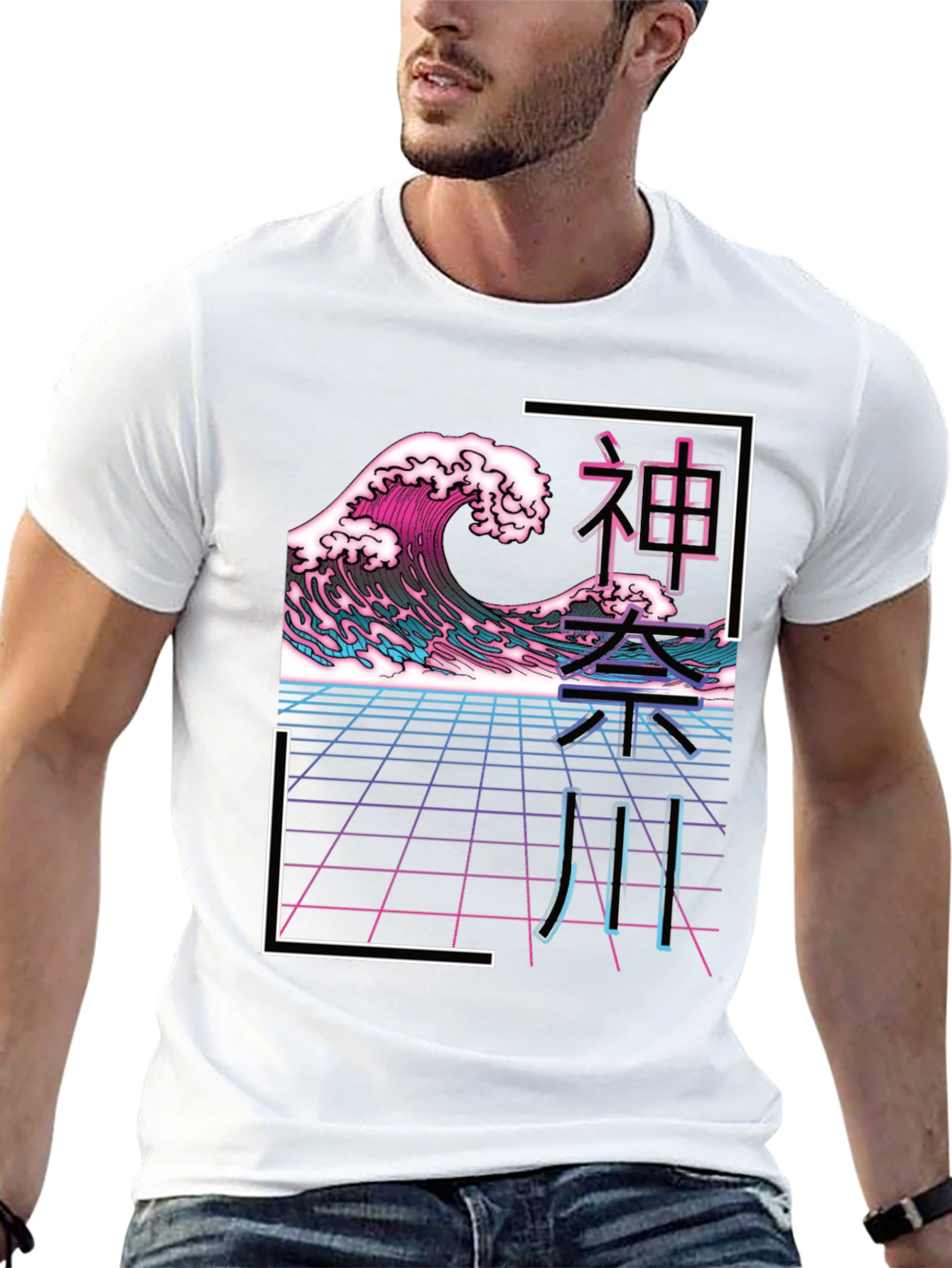 Retro Wave Graphic Tee - Japanese Style