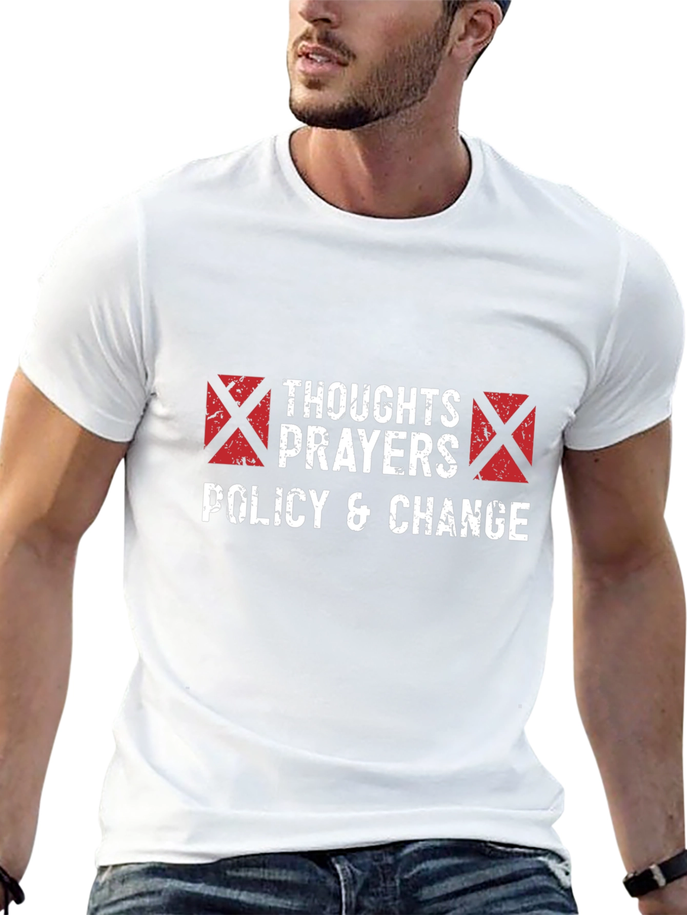 Thoughts Prayers Policy & Change T-Shirt