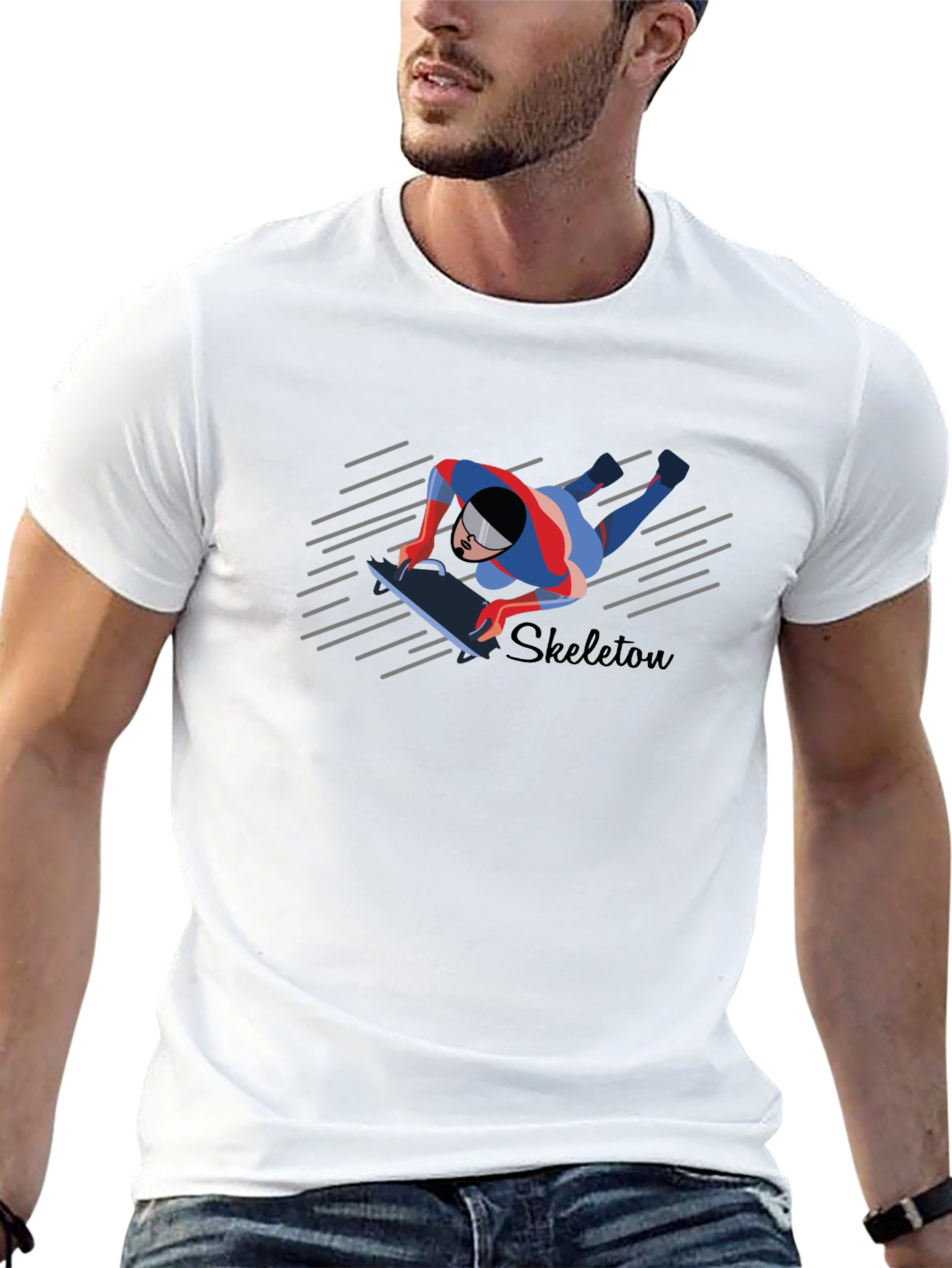 Skeleton Athlete Graphic T-Shirt