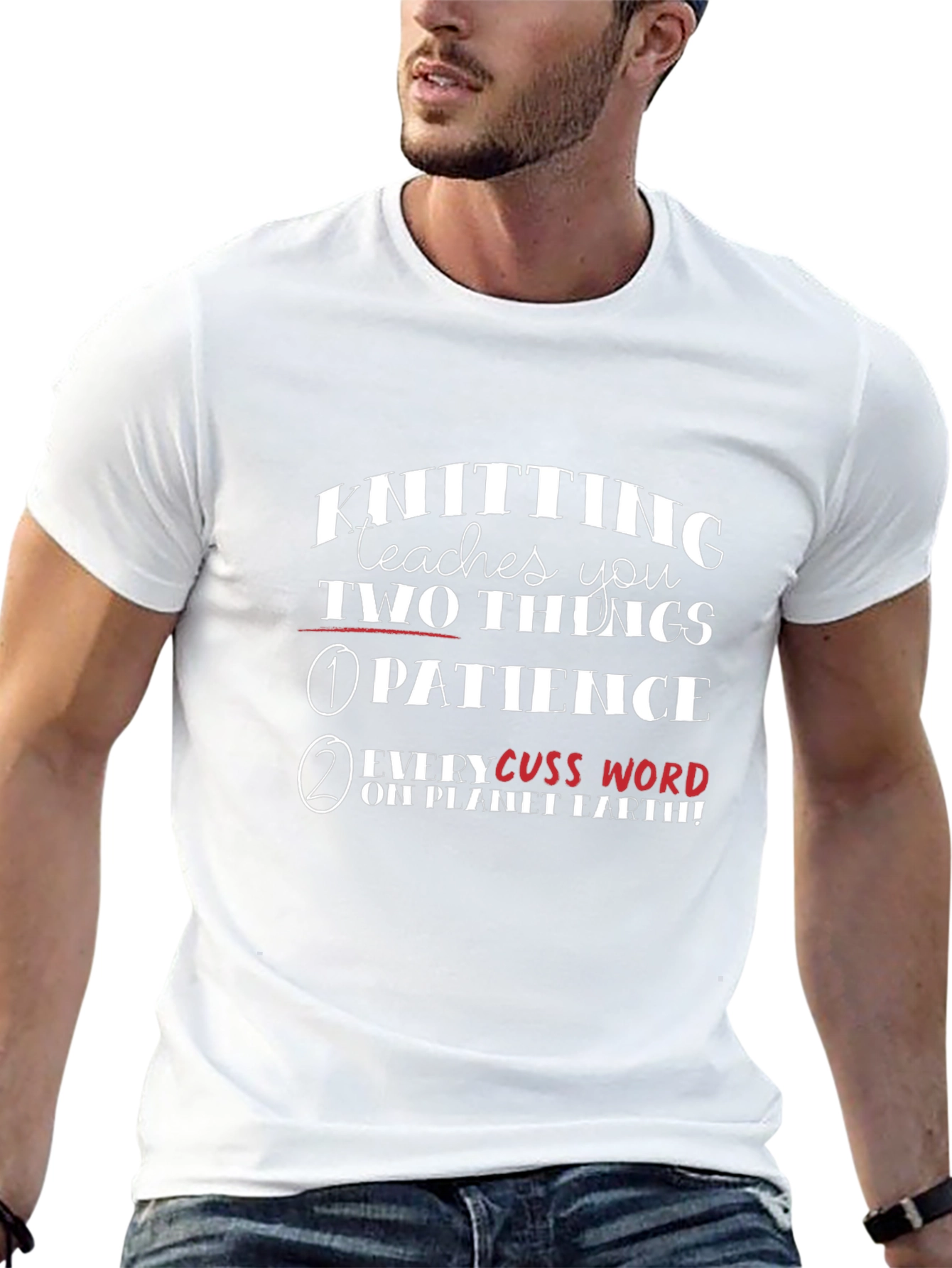Knitting Teaches You T-Shirt - Funny Knitters Tee