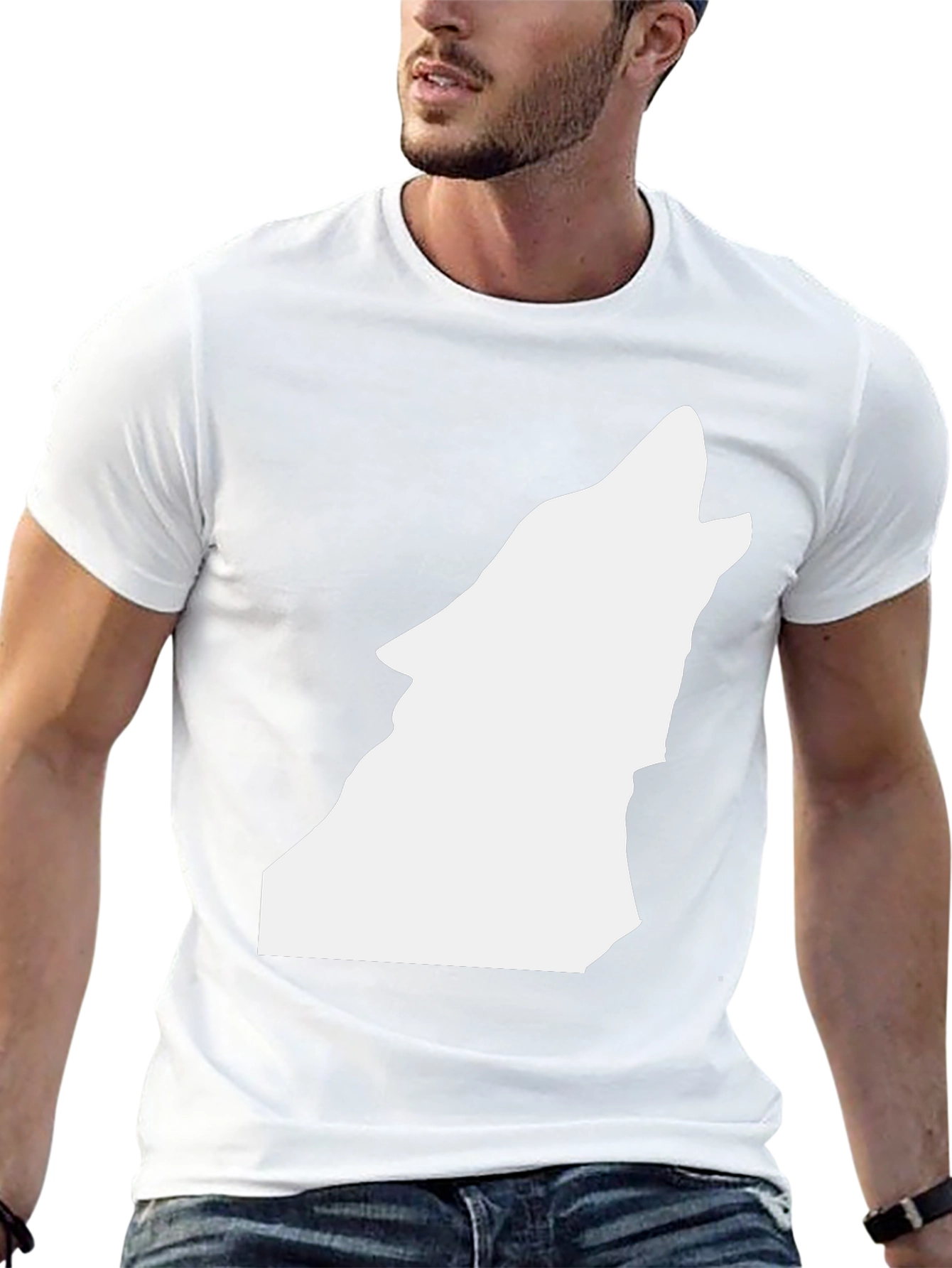 Wolf Silhouette Graphic Black T-Shirt