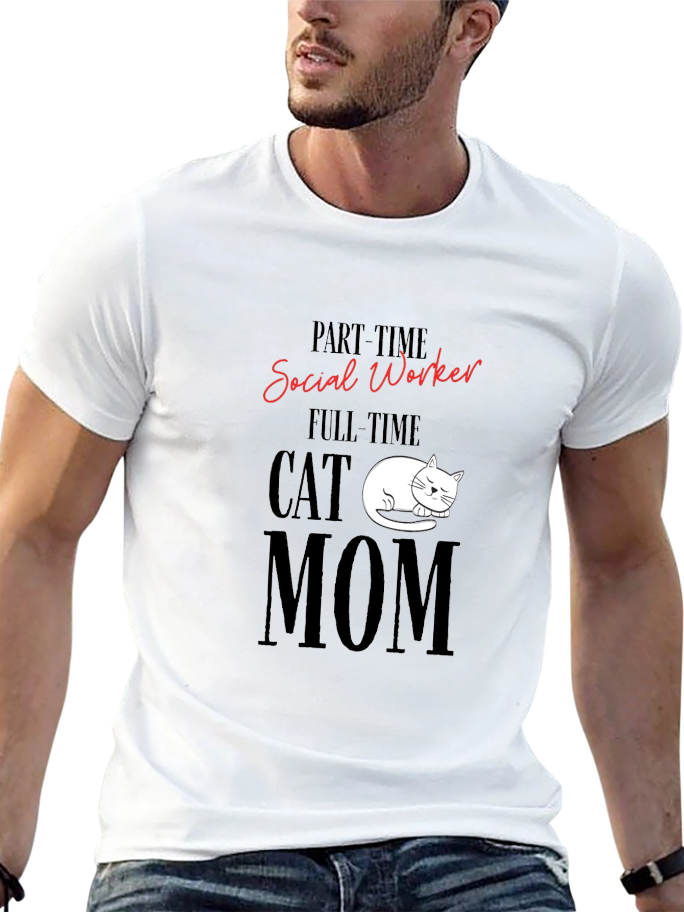 Social Worker Cat Mom T-Shirt