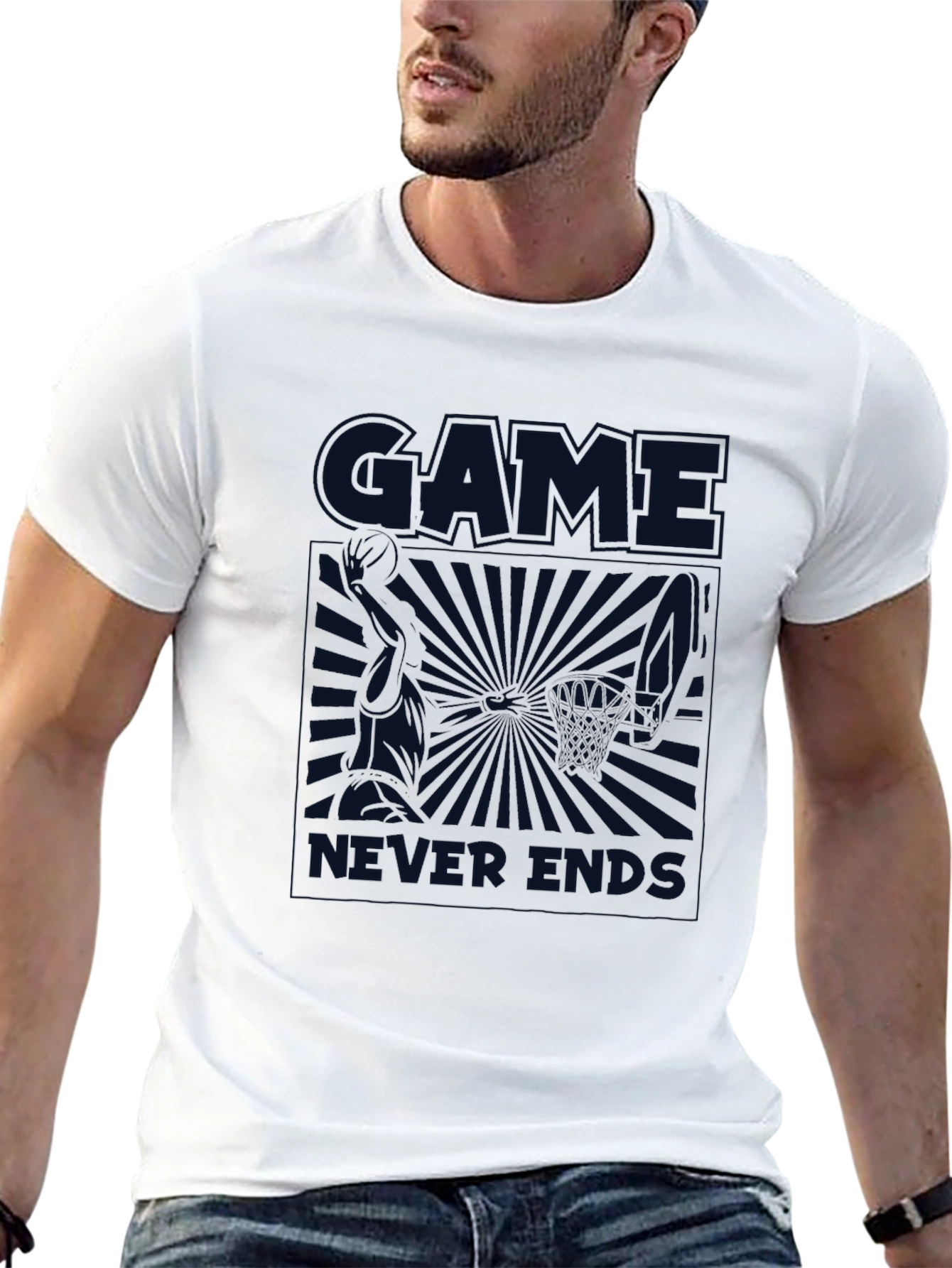 Game Never Ends Black Graphic Tee