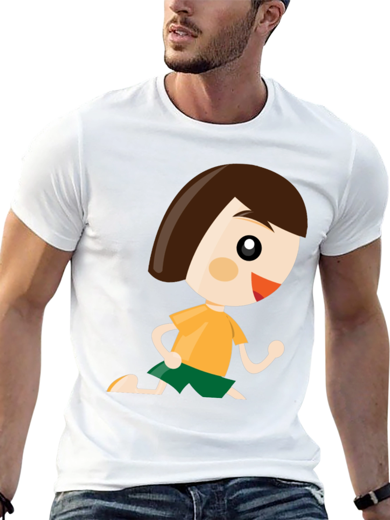 Cartoon Boy Graphic Tee - Fun Casual Wear