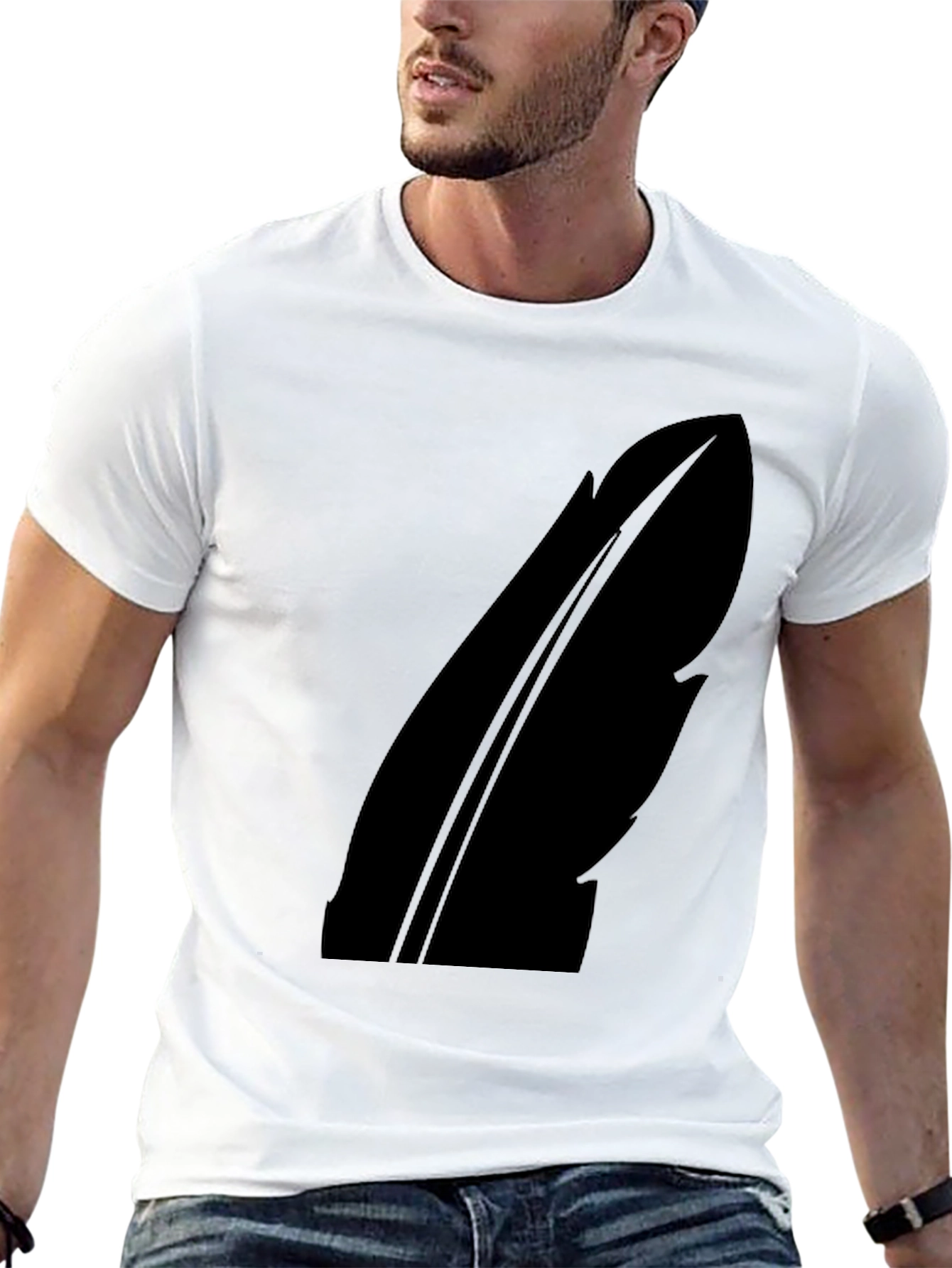 Feather Silhouette Black T-Shirt