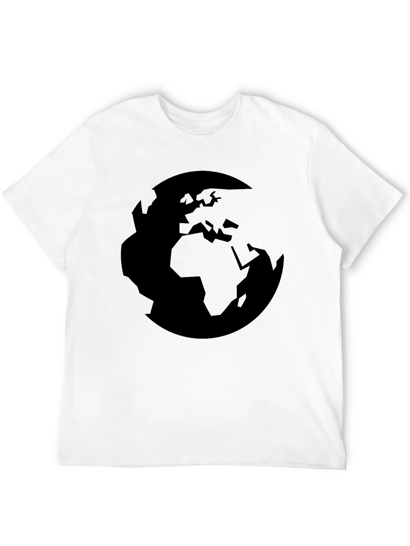 Earth Silhouette Graphic Tee - Black Cotton Comfort