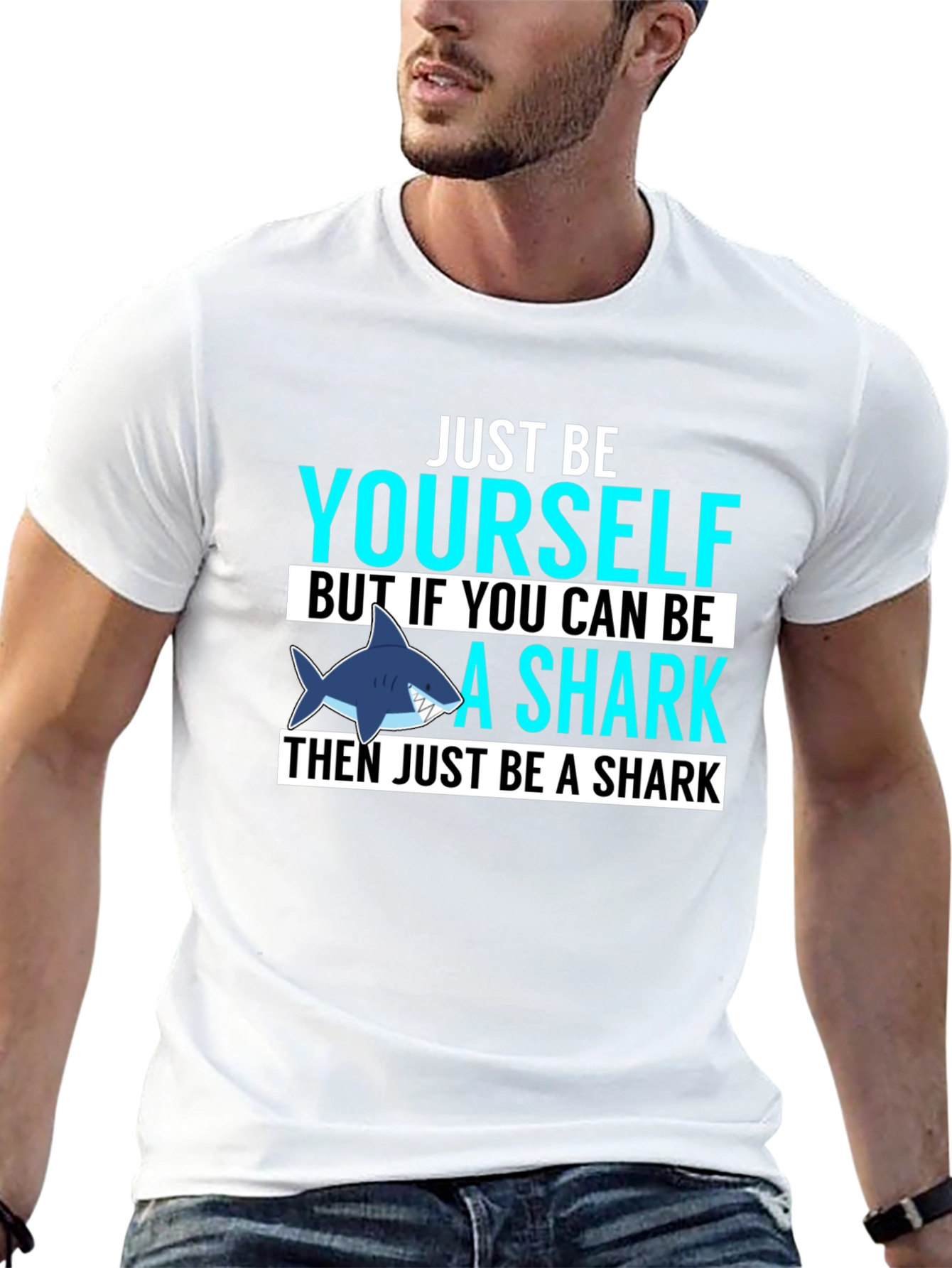 Just Be Yourself Shark Graphic T-Shirt