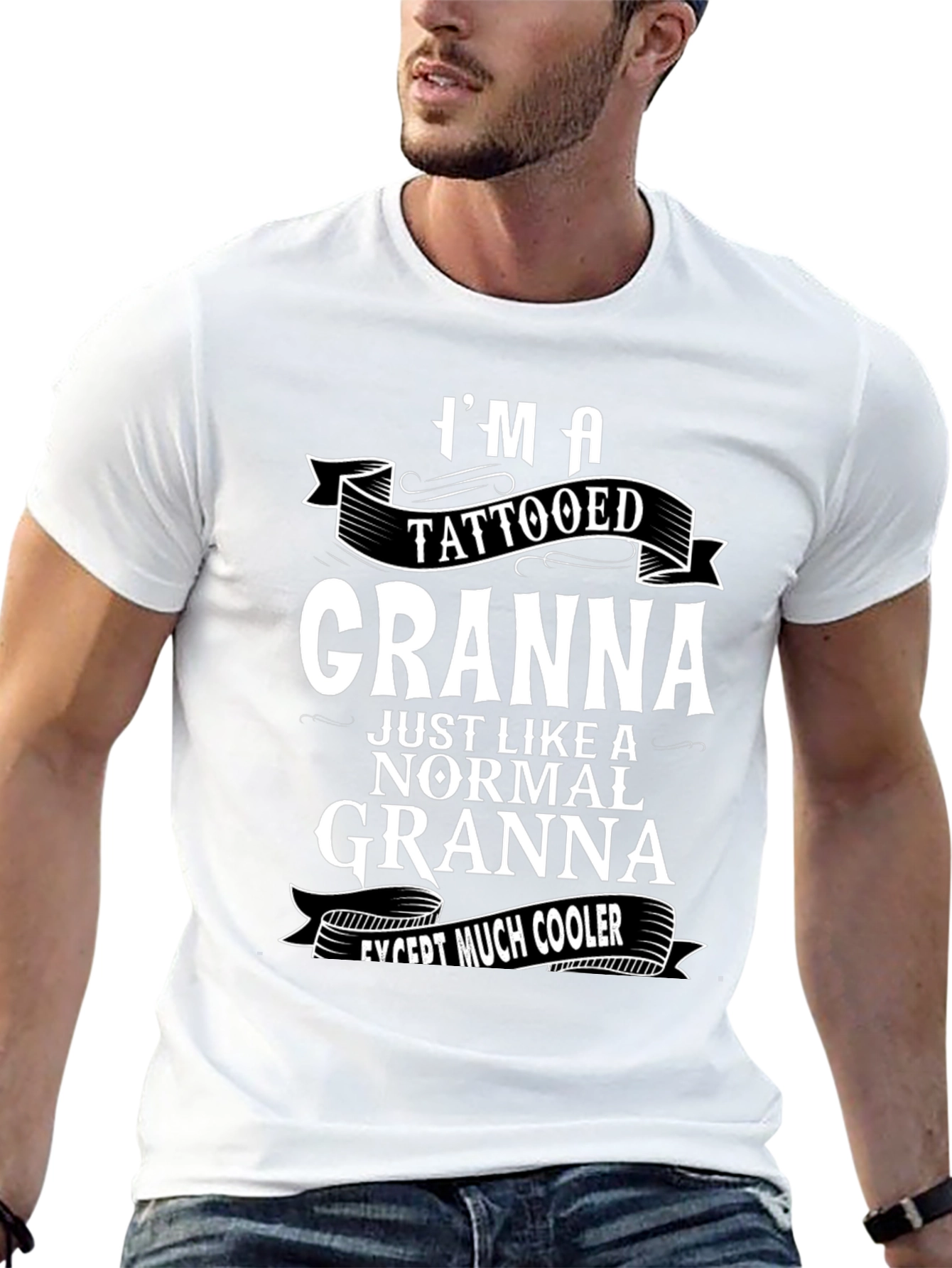 Tattooed Granna Novelty T-Shirt - Cool Grandma