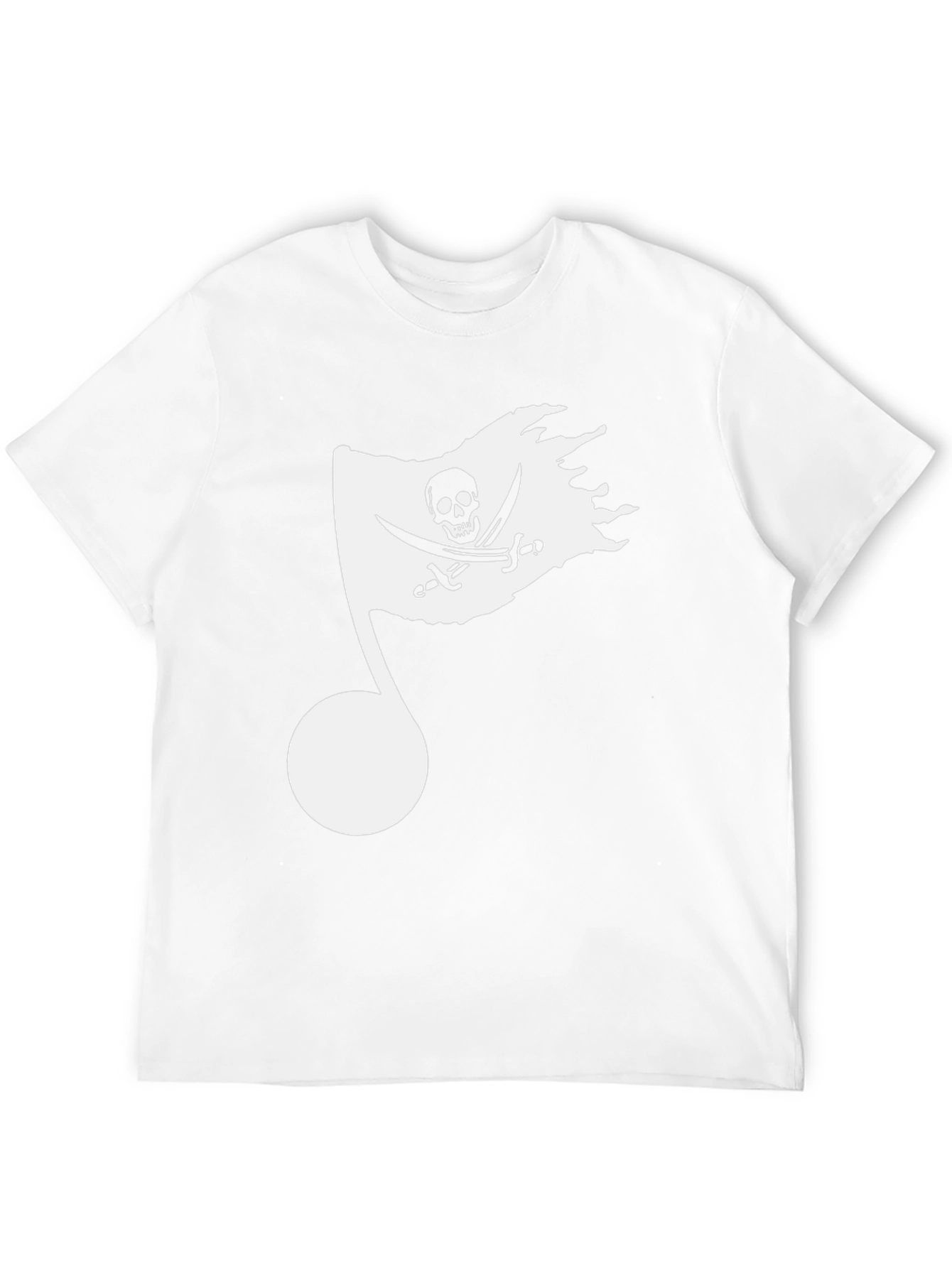 Musical Pirate Note Mens Black T-Shirt