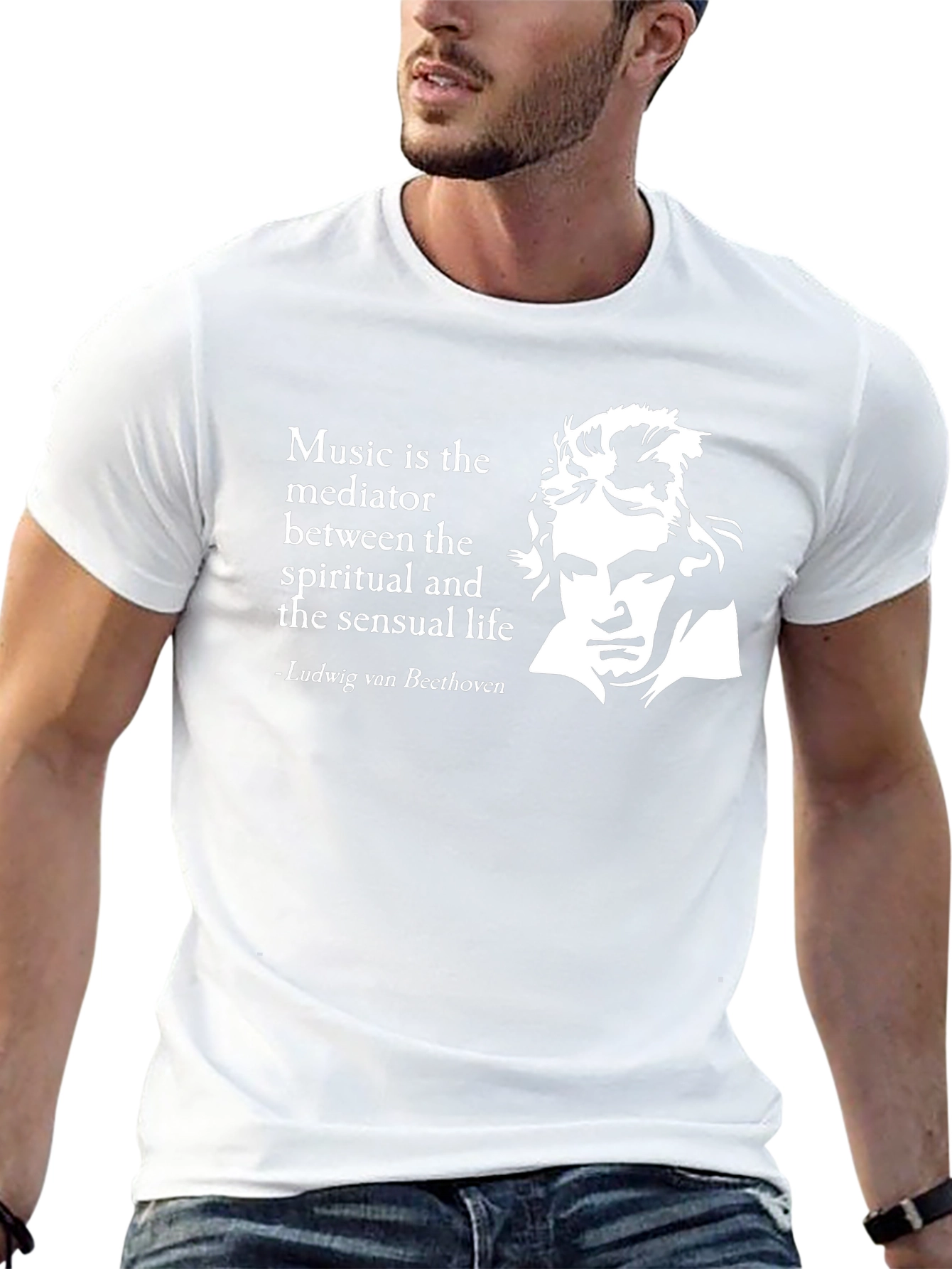 Beethoven Quote Graphic Tee - Music is Life