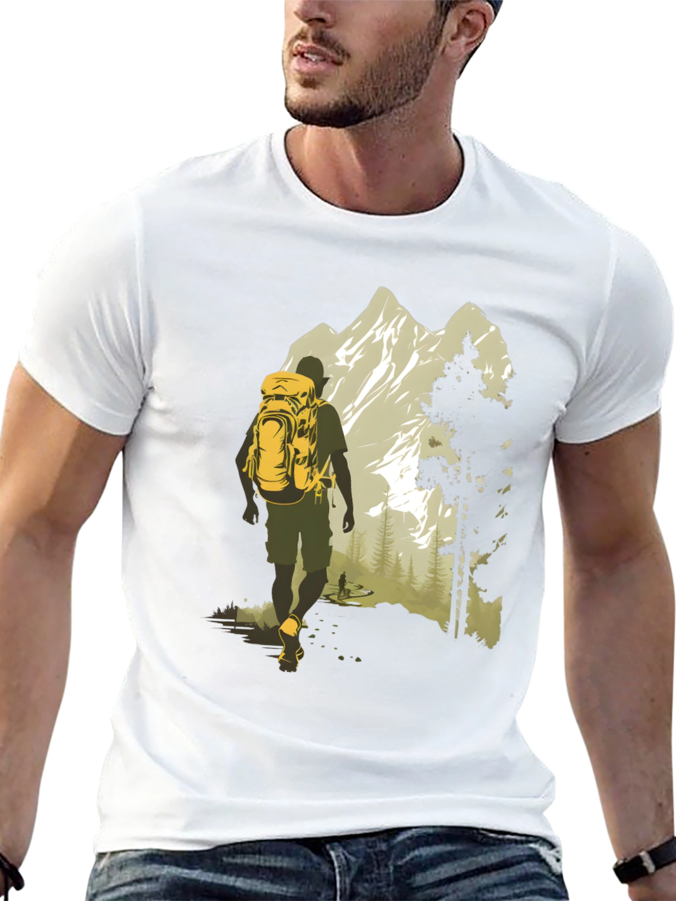 Adventure Awaits T-Shirt - Mountain Hiker Graphic Tee