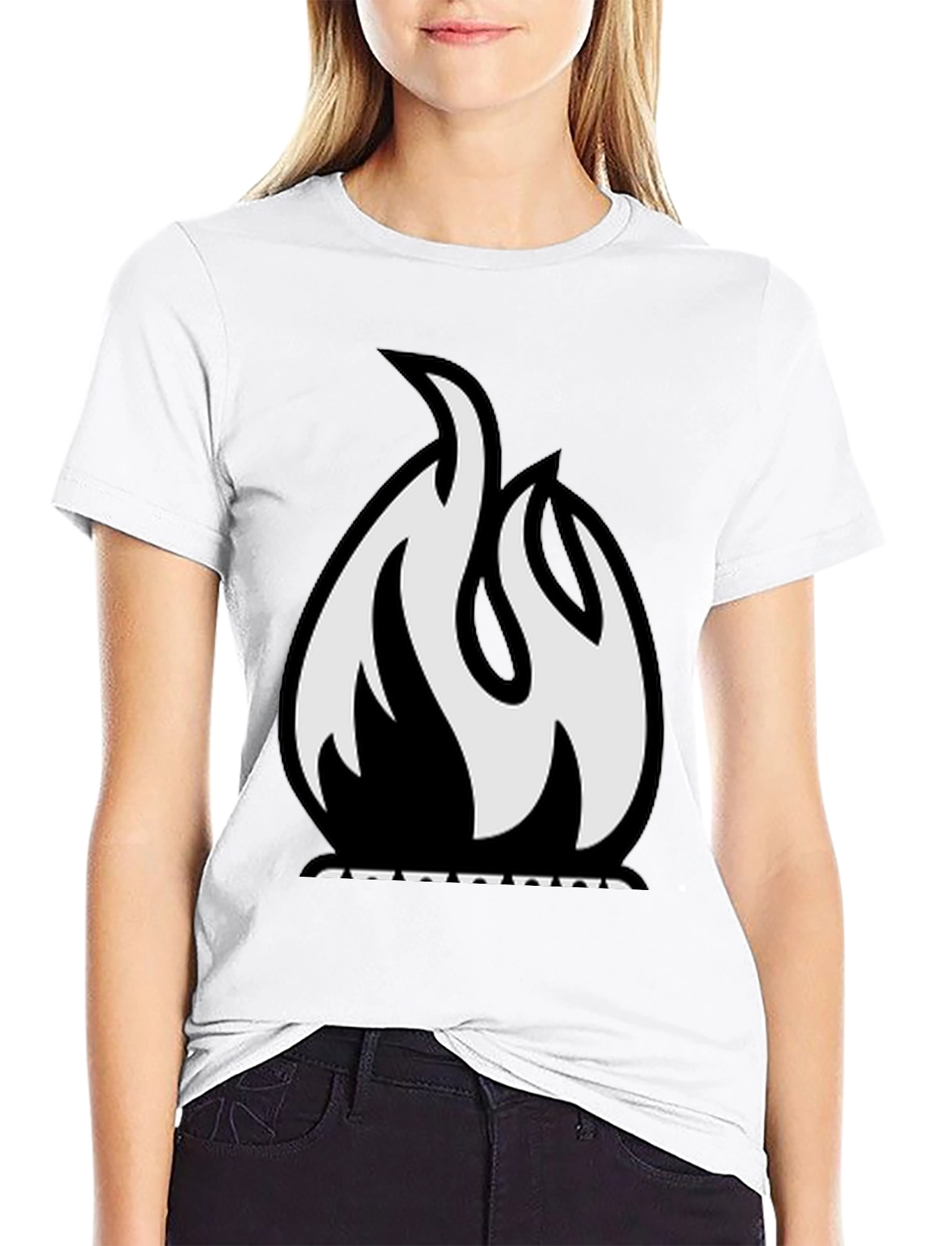 Flame Graphic Tee - Bold Black T-Shirt