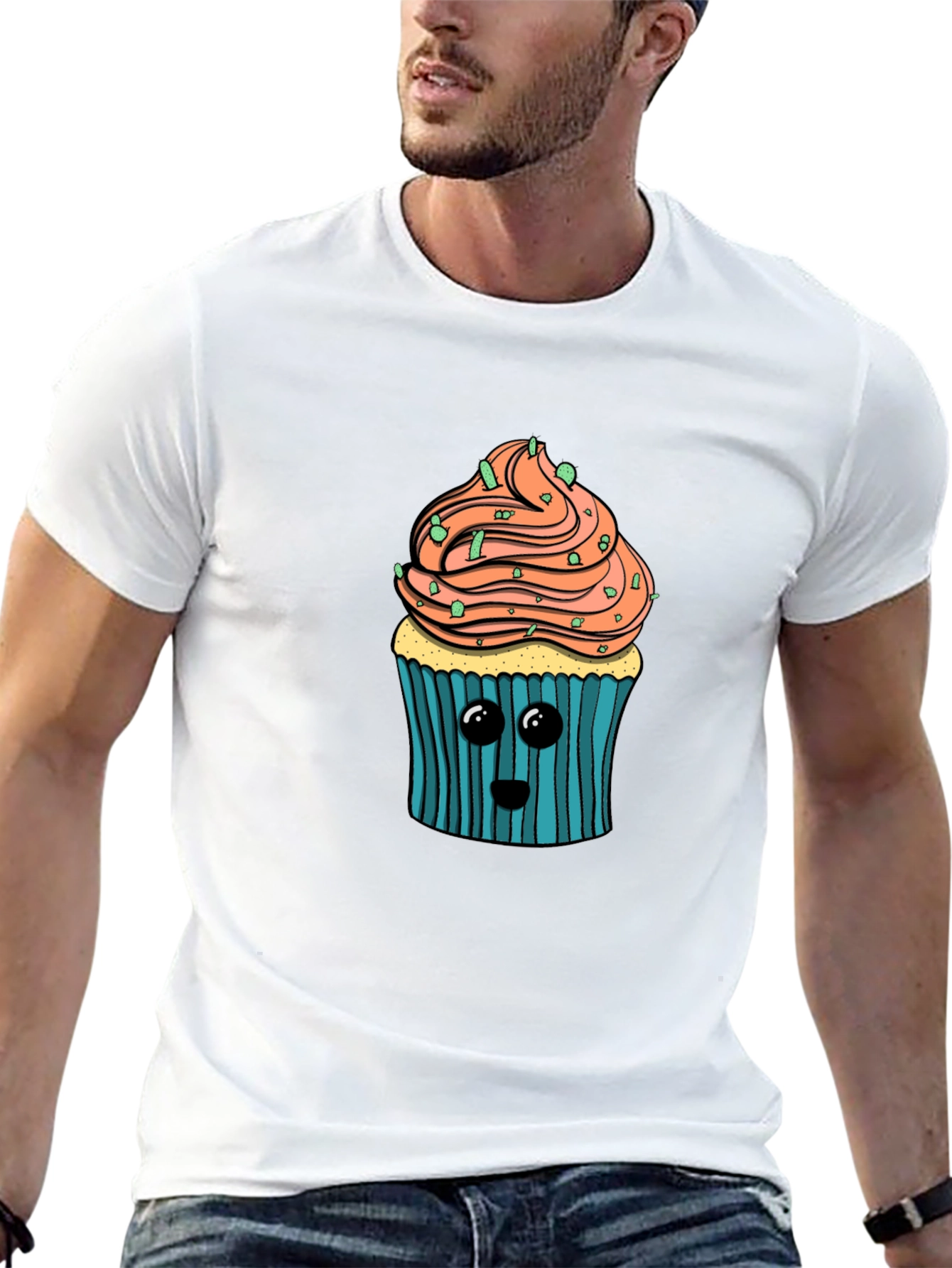 Cute Cupcake Graphic T-Shirt - Soft Cotton Blend