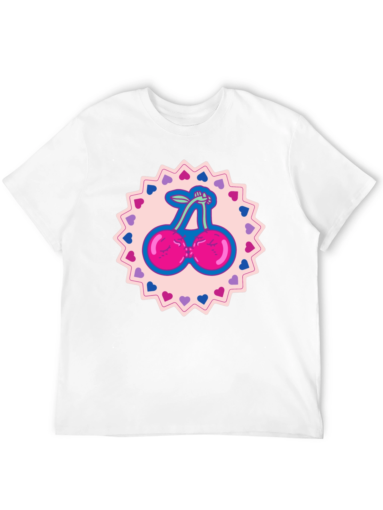 Cherry Heart T-Shirt - Cute Fruit Design