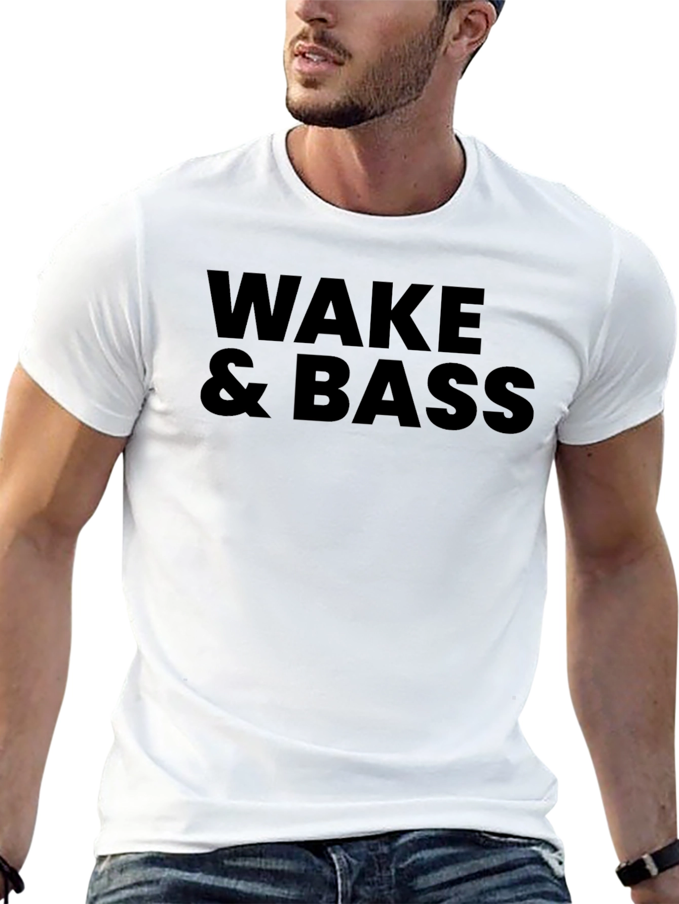 Wake & Bass Black Graphic Tee