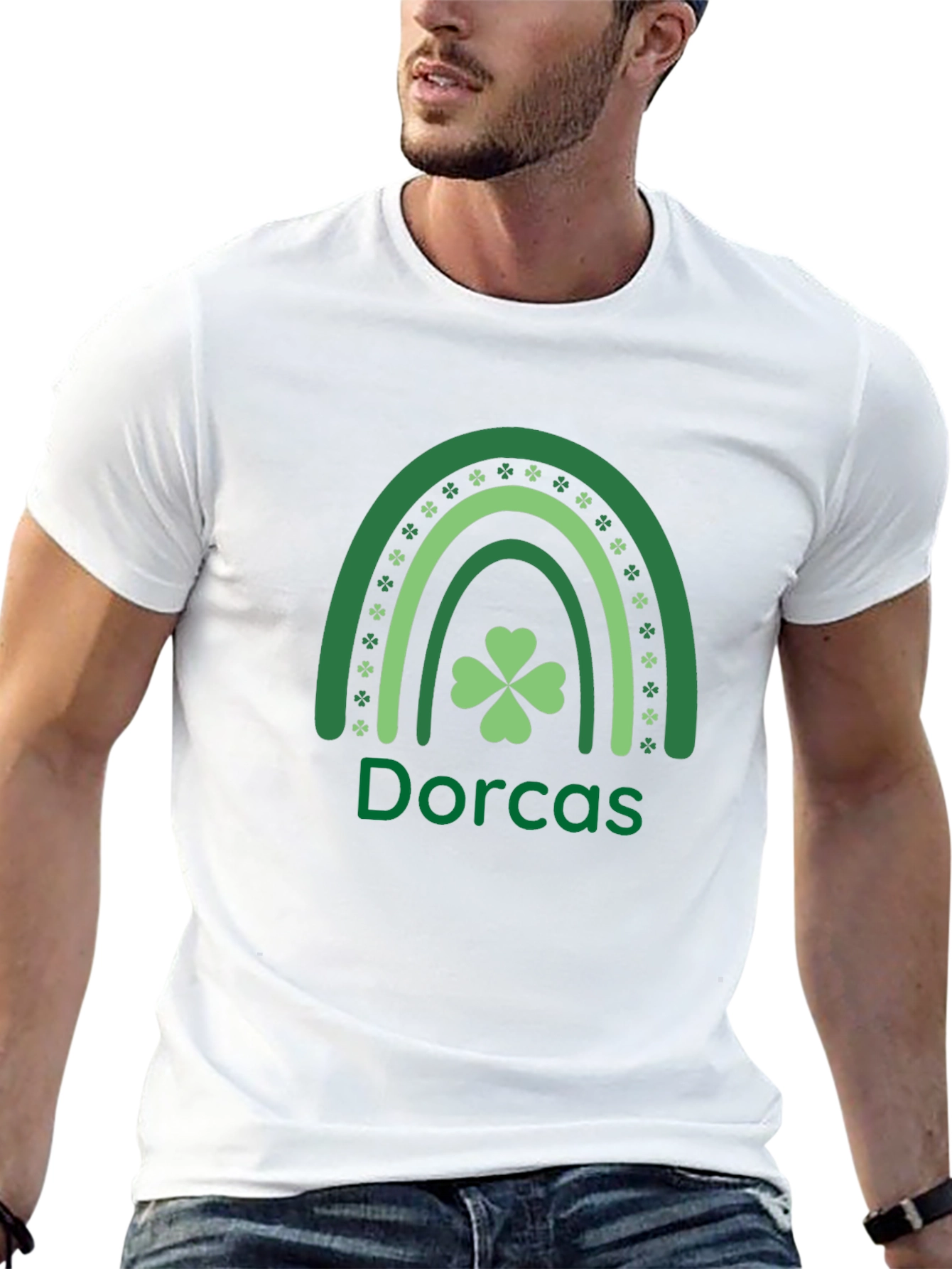 Dorcas Shamrock Rainbow St. Patricks Day T-Shirt