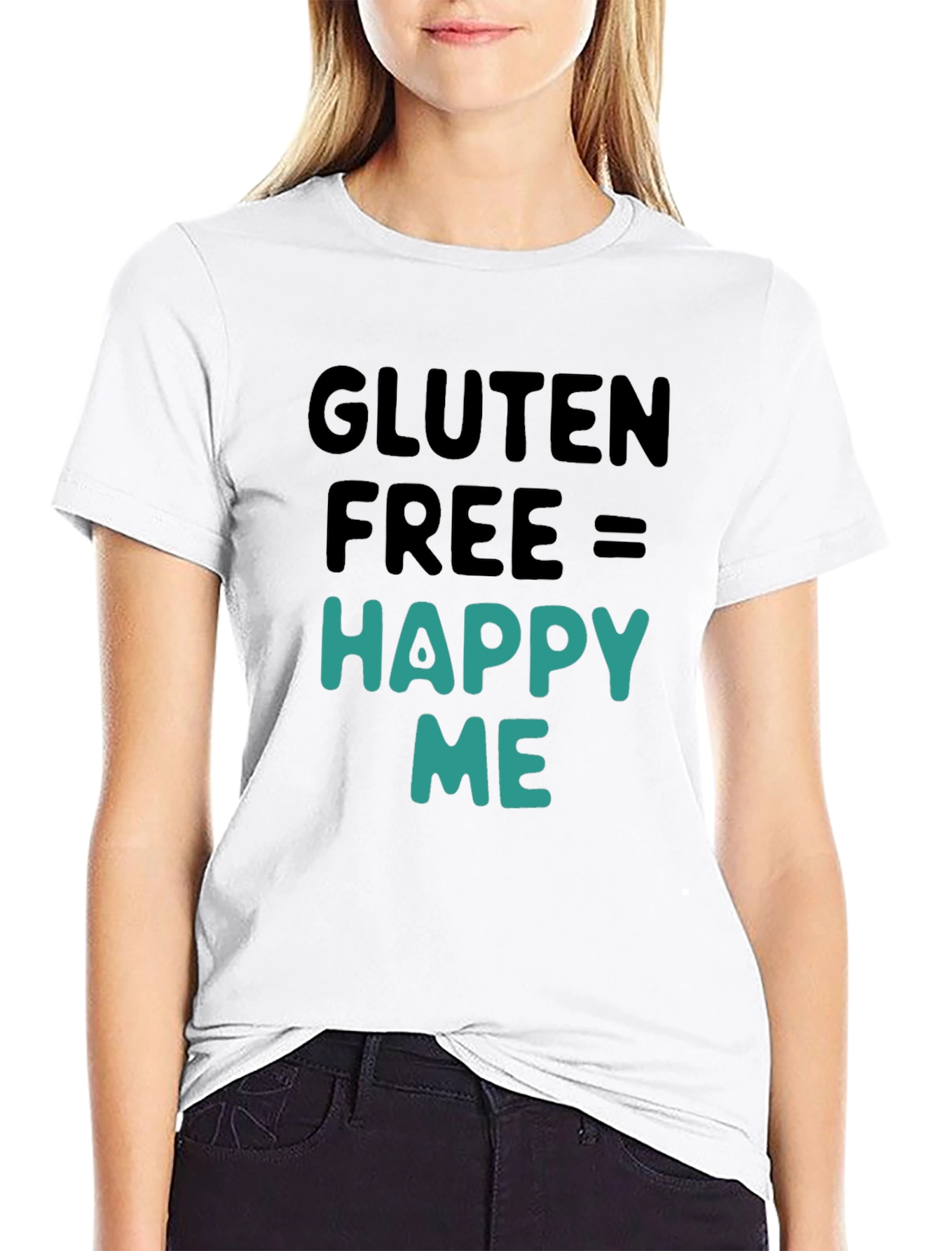 Gluten Free Happy Me Black Graphic Tee