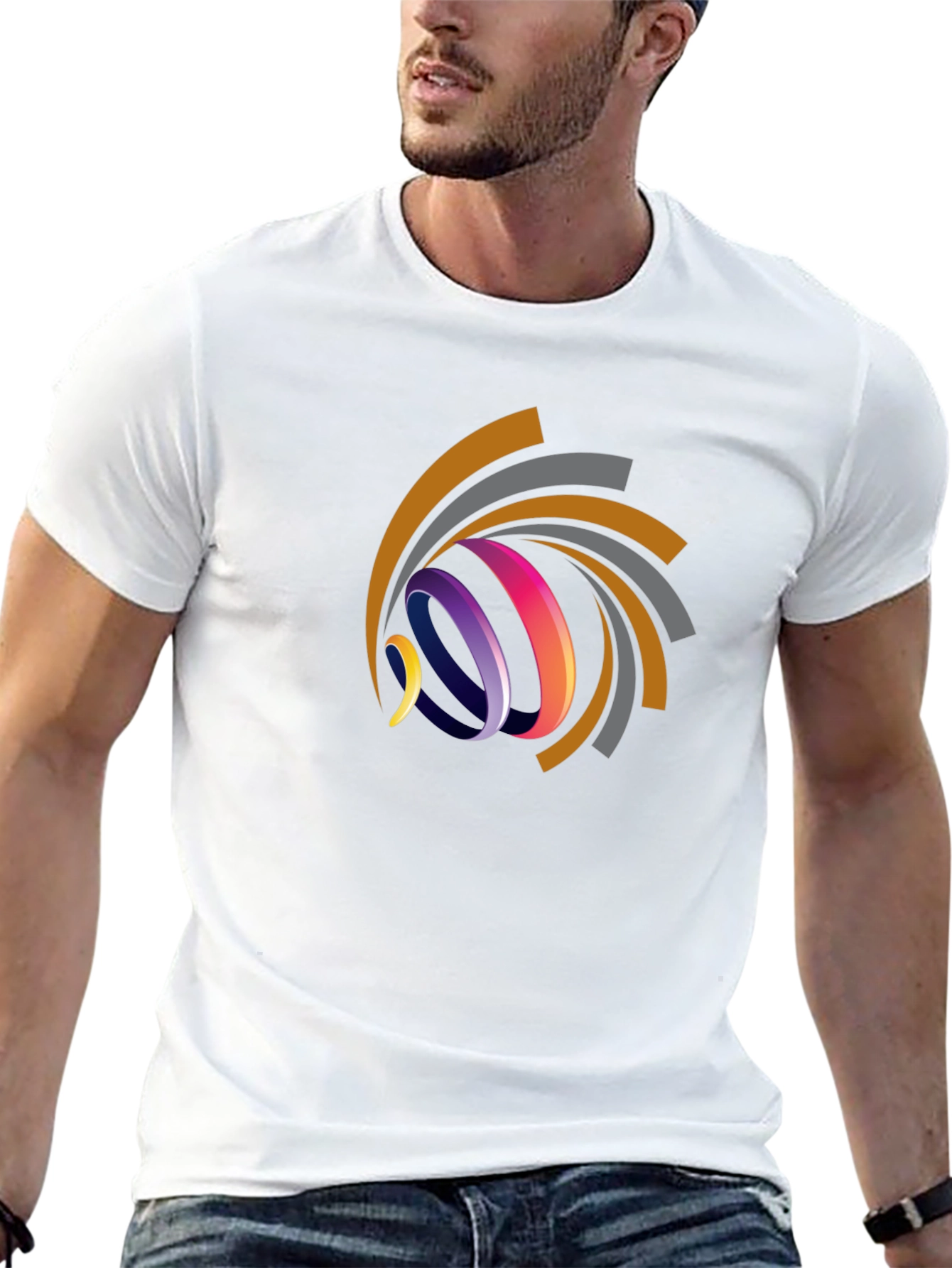 Abstract Swirl Graphic Tee - Modern Design