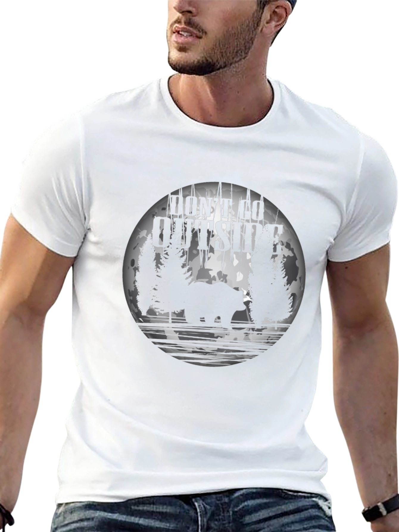 Dont Go Outside Bear T-Shirt
