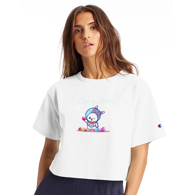 Womens Happy easter Christian or Catholic T-shirt